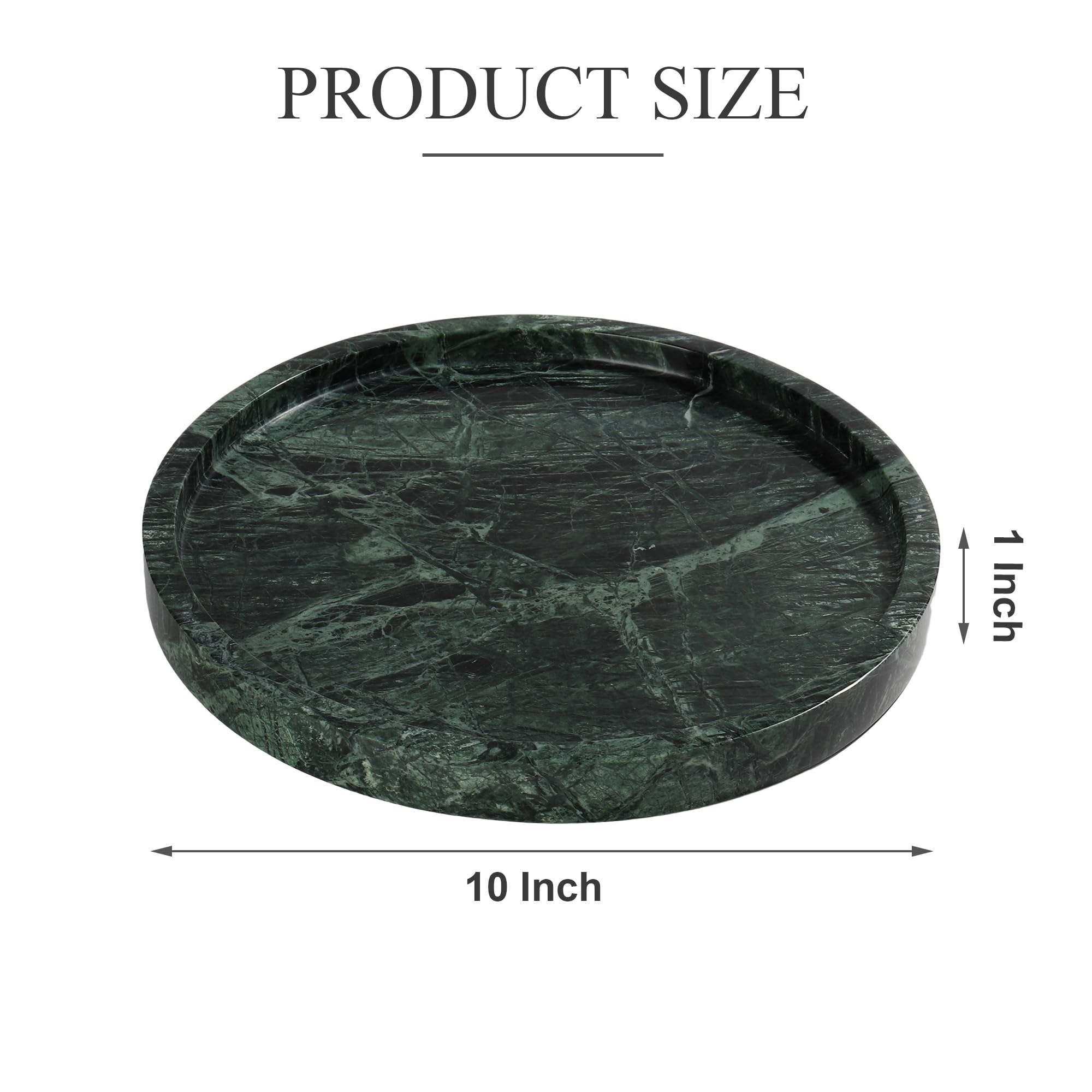 Ymxyjm 100% Natural Round Marble Tray For Bathroom, Genuine Marble Stone Vanity Tray, Luxury Storage Trays For Kitchen, Vanity,