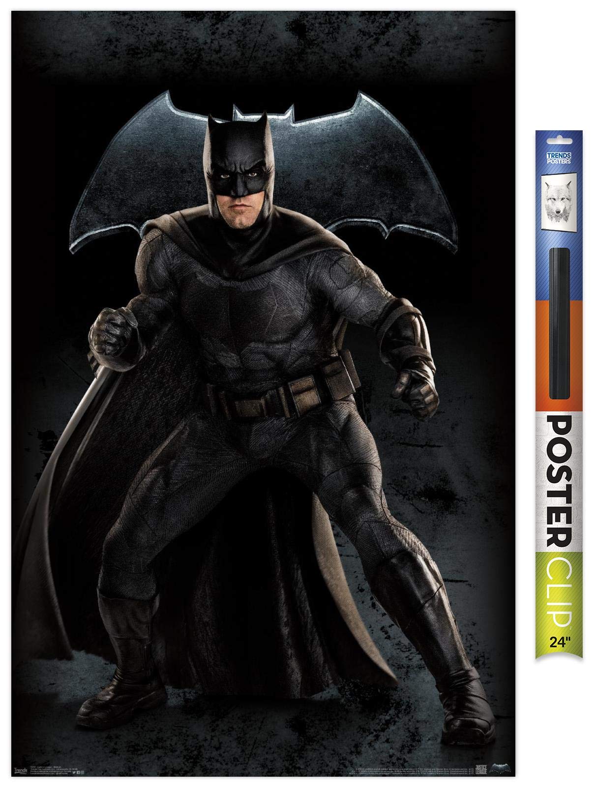Trends International Dc Comics Movie - Justice League - Batman Wall Poster, 22.375'' X 34'', Poster & Clip Bundle
