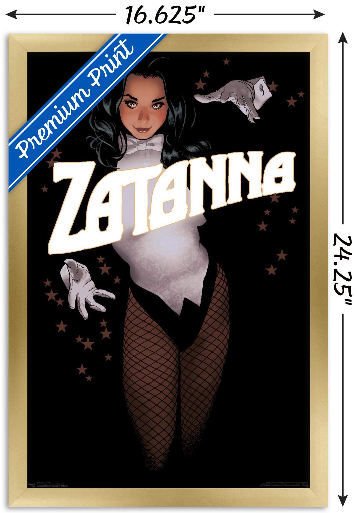 Trends International Dc Comics - Zantanna - Alex Ross Portrait Wall Poster, 14.725'' X 22.375'', Gold Framed Version