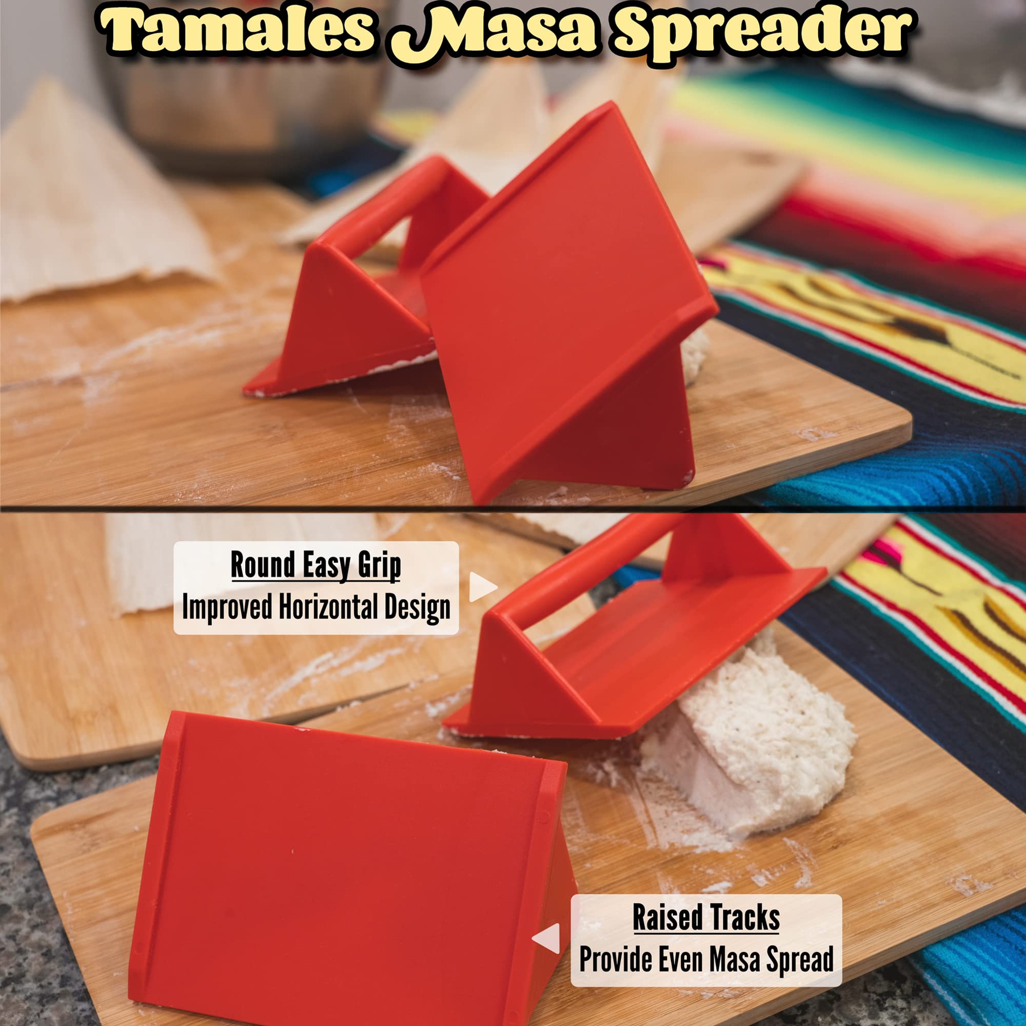 Tamales Masa Spreader | 2 Pcs Pack, Improved Grip Design | Masa Spreader For Tamales | Easy To Use Tool For Making Tamales | Tam