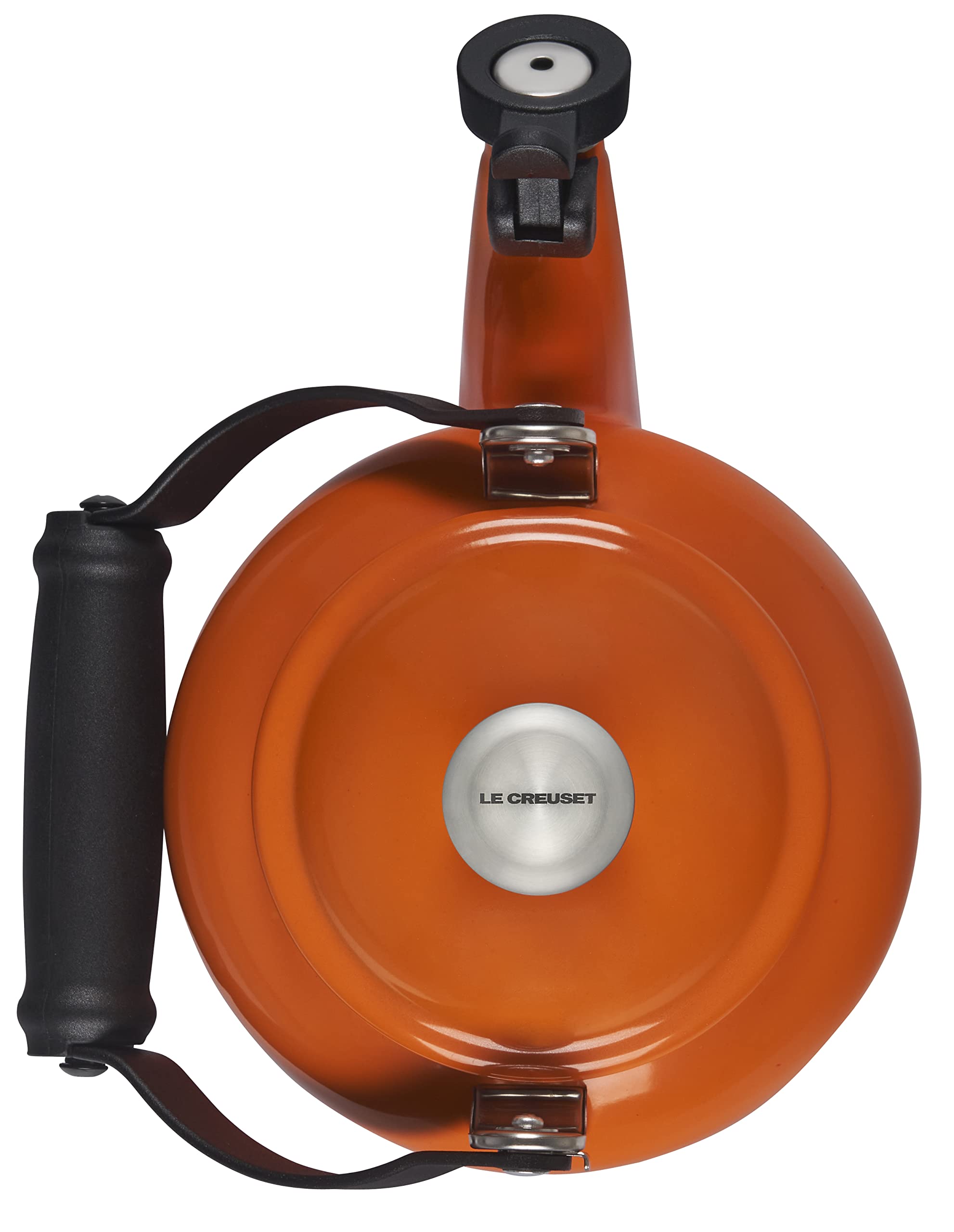 Le Creuset Enamel On Steel Demi Tea Kettle With Metal Finishes, 1.25 Qt, Flame