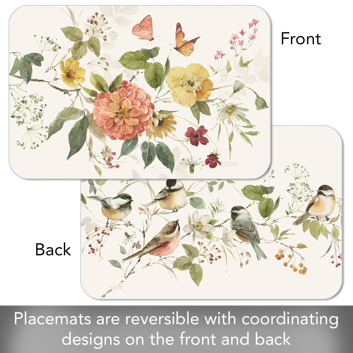 Counterart Blessed By Nature 4 Pack Reversible Easy Care Flexible Plastic Placemats Made In The Usa Bpa Free Pvc Free Easily Wip
