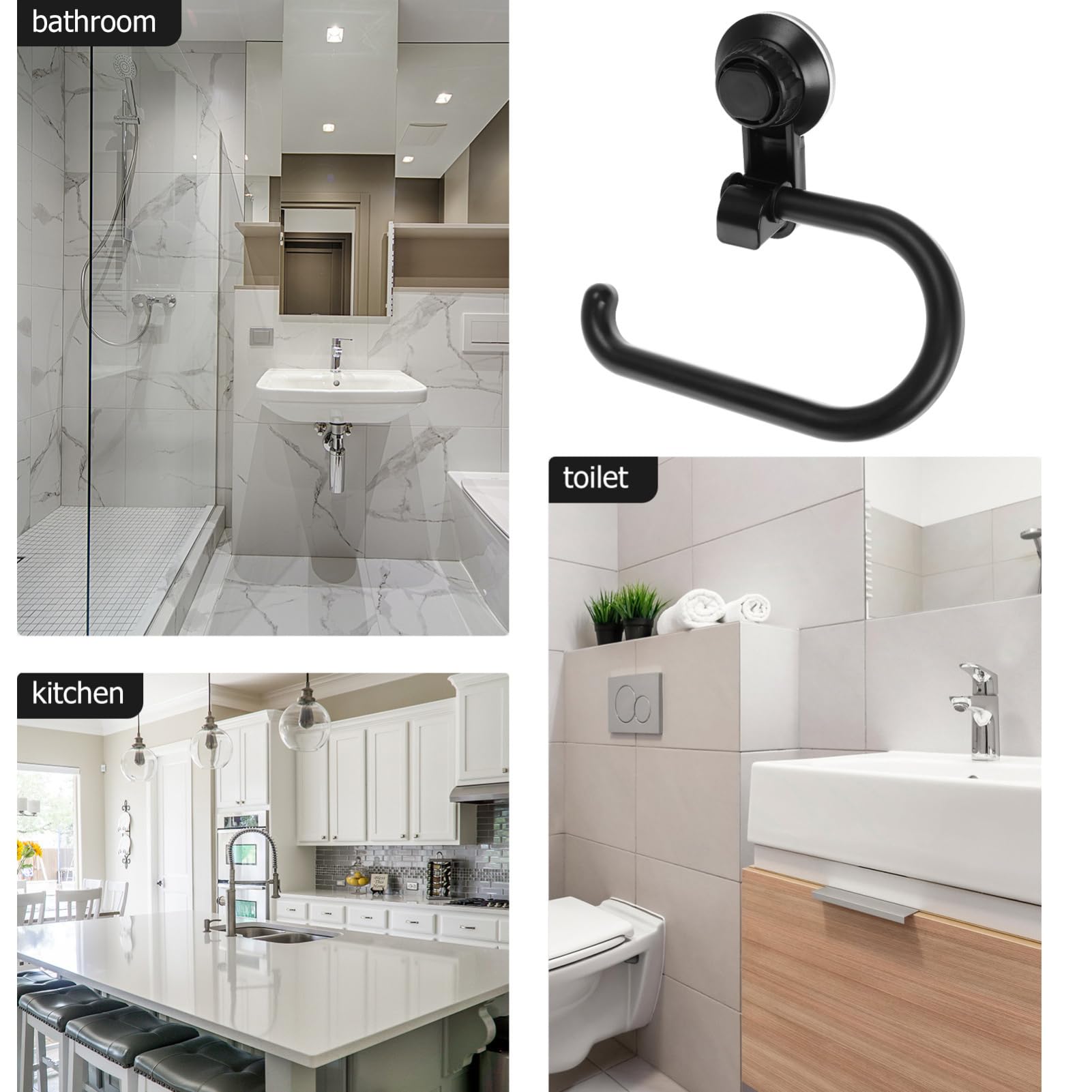 Operitacx Toilet Paper Holder Wall Mount, Vacuum Suction Cup Toilet Roll Holder Paper Dispenser For Bathroom Kitchen