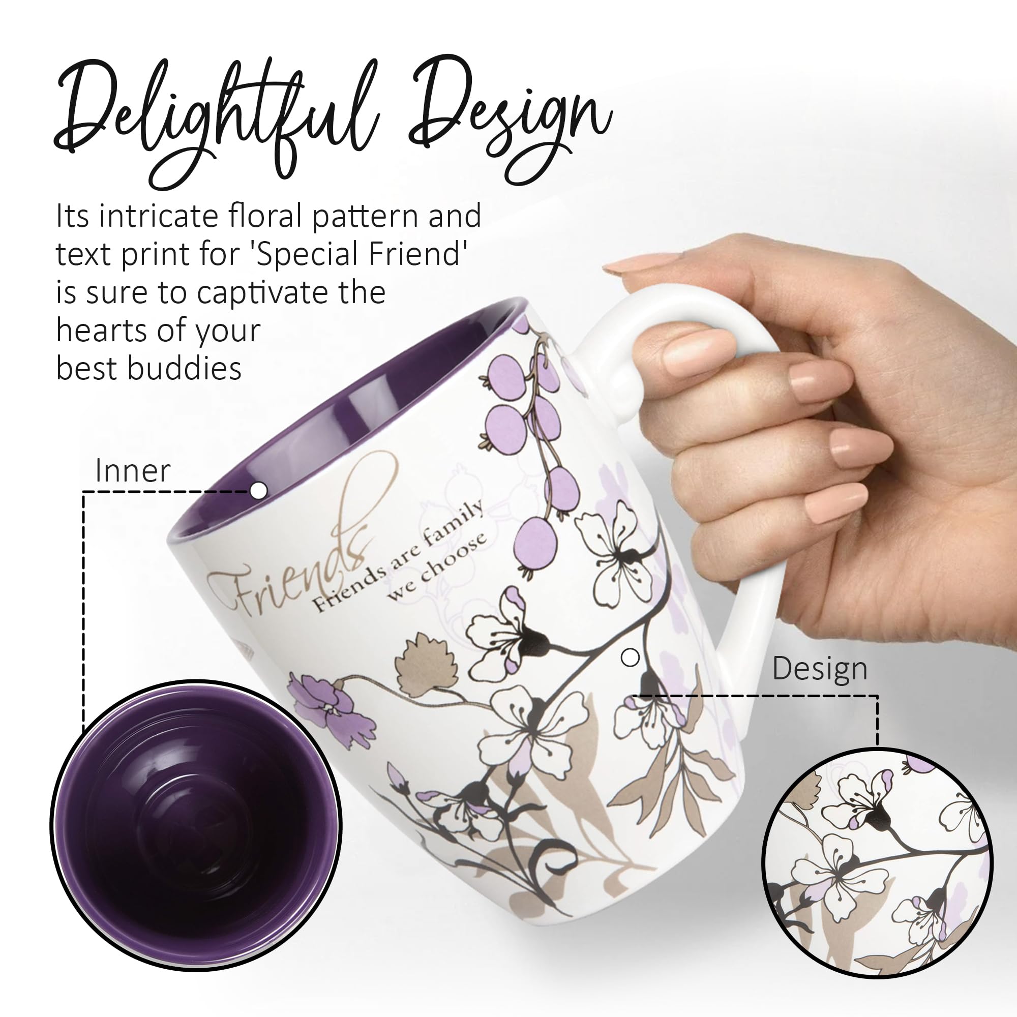 Pavilion Gift Company - Friend Coffee Mug - Mark My Words Friend Mug With Friends Are Family We Choose Design - Ceramic Coff
