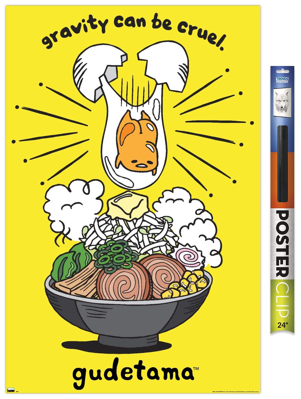 Trends International Gudetama - Gravity Wall Poster, 22.375'' X 34'', Poster & Clip Bundle