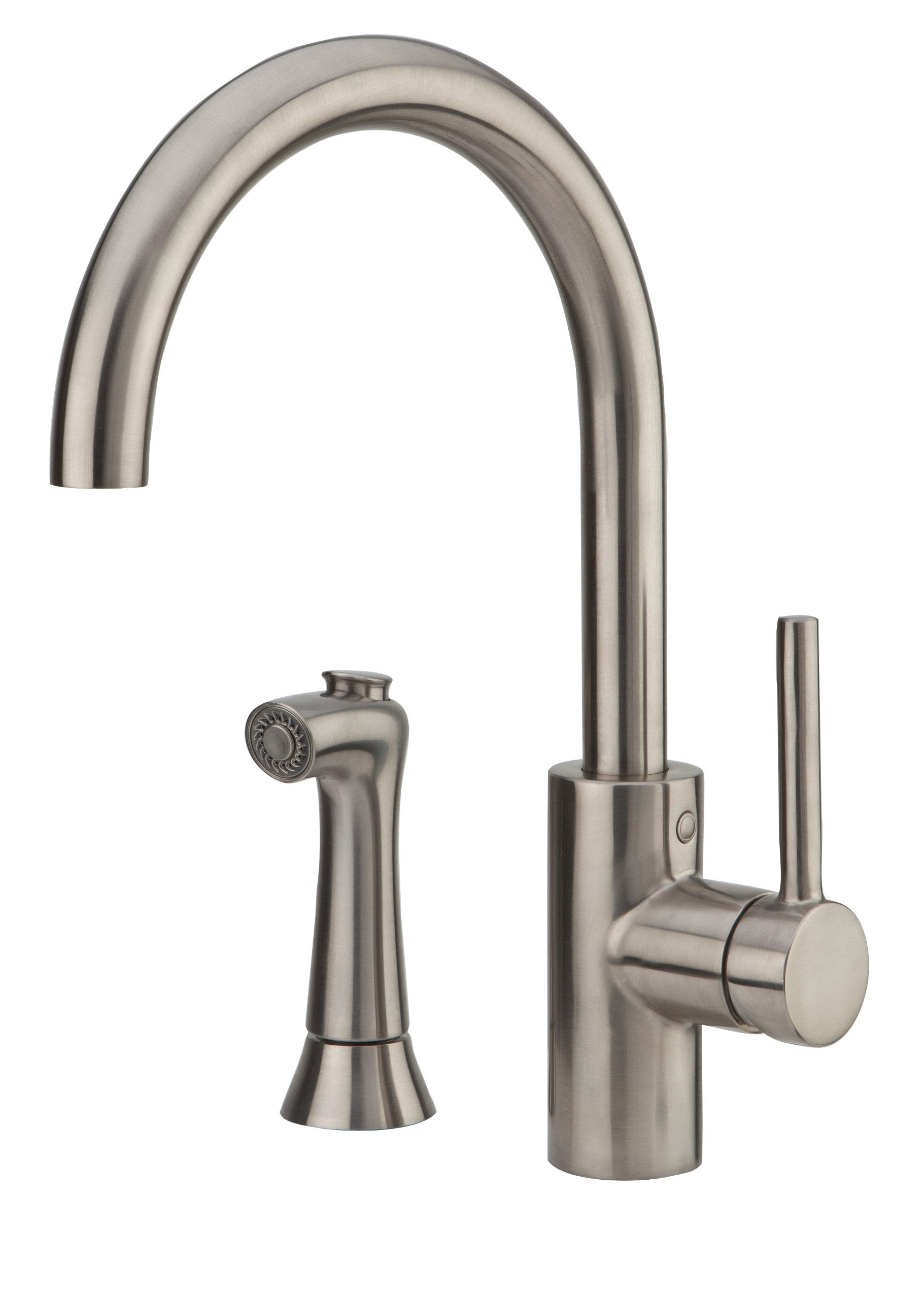 Pfister Solo Kitchen Sink Faucet with Side Sprayer, Single Handle, High Arc, Stainless Steel Finish, LF0294SLS
