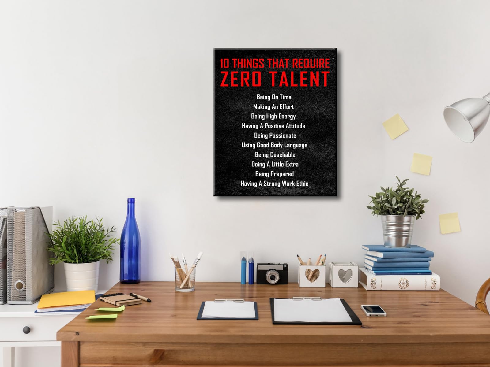 Pyradecor Large Motivational 10 Things That Require Zero Talent Office Positive Quotes Inspirational Poster Canvas Prints For Cl
