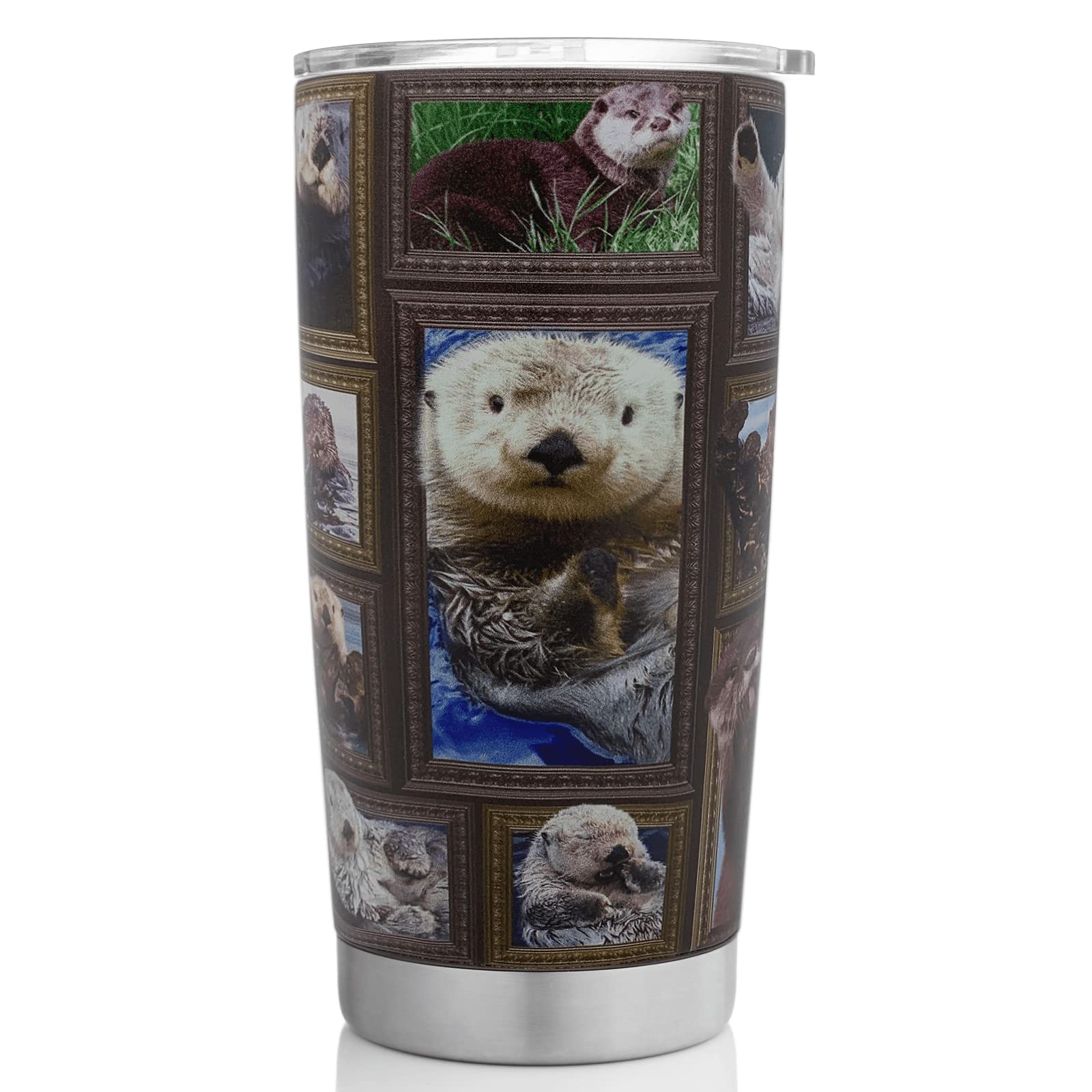 Staovaif Otter Tumbler Cup With Lid Spill Proof Iced Coffee Travel Mug Insulated Stainless Steel Water Bottle 20 Oz Cold Drink T