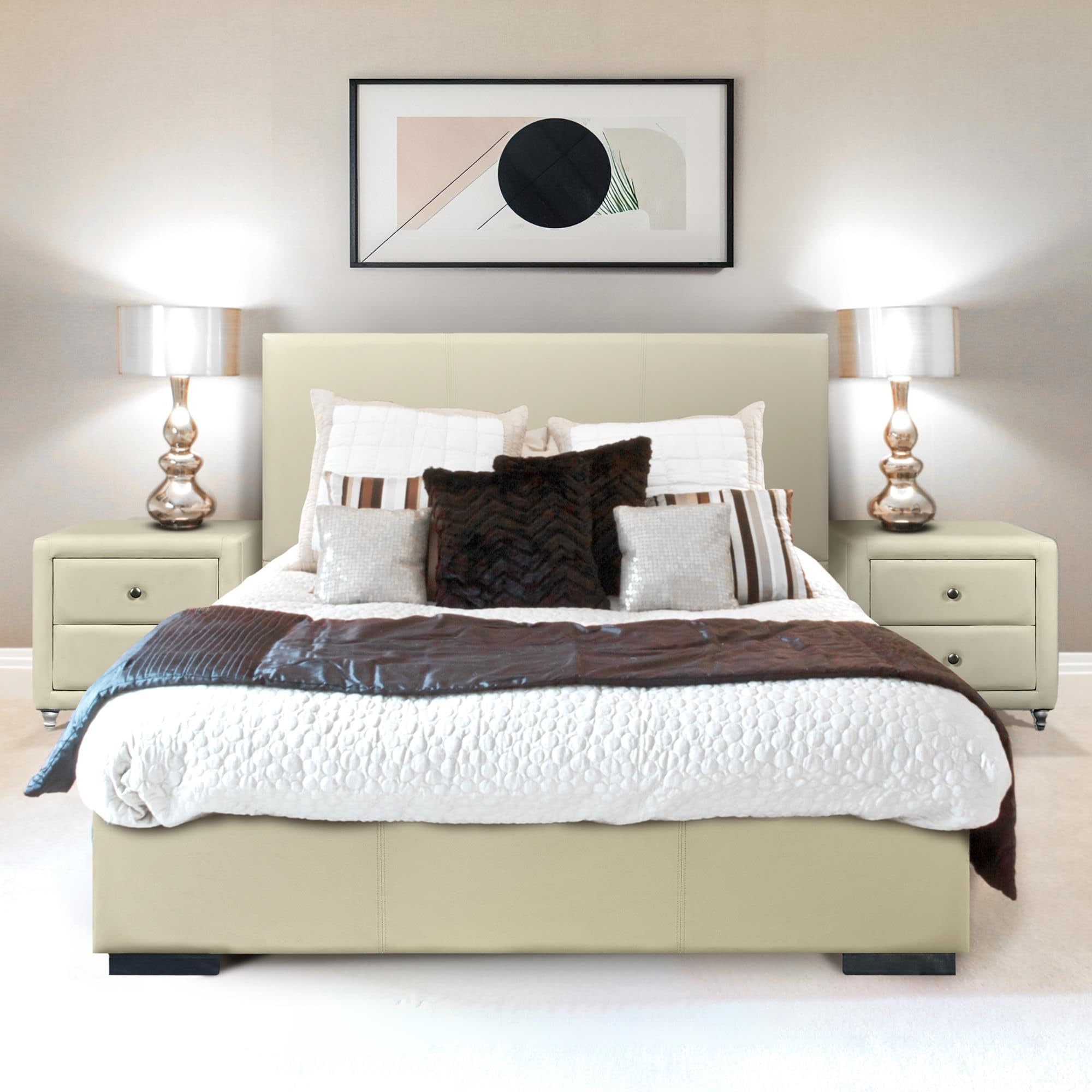 Camden Isle Abbey Platform Bed, Beige, Twin-Used Condition