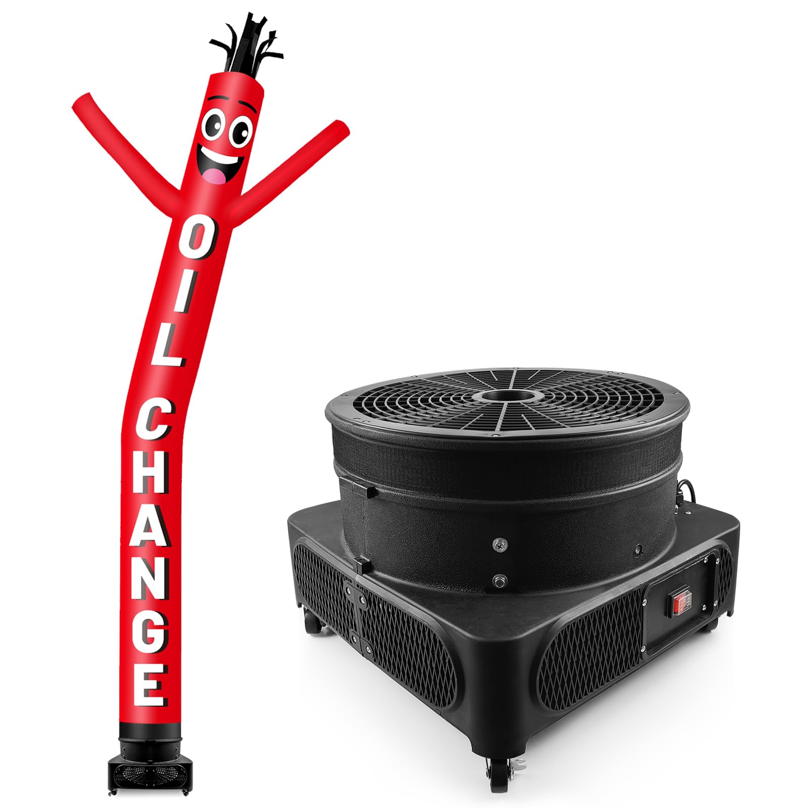 GOODENY 20FT Tall Inflatable Tube Man Oil Change Wacky Wavy Dancing Guy with 1.5 HP Weather-Resistant Blower (18  Diameter) for 