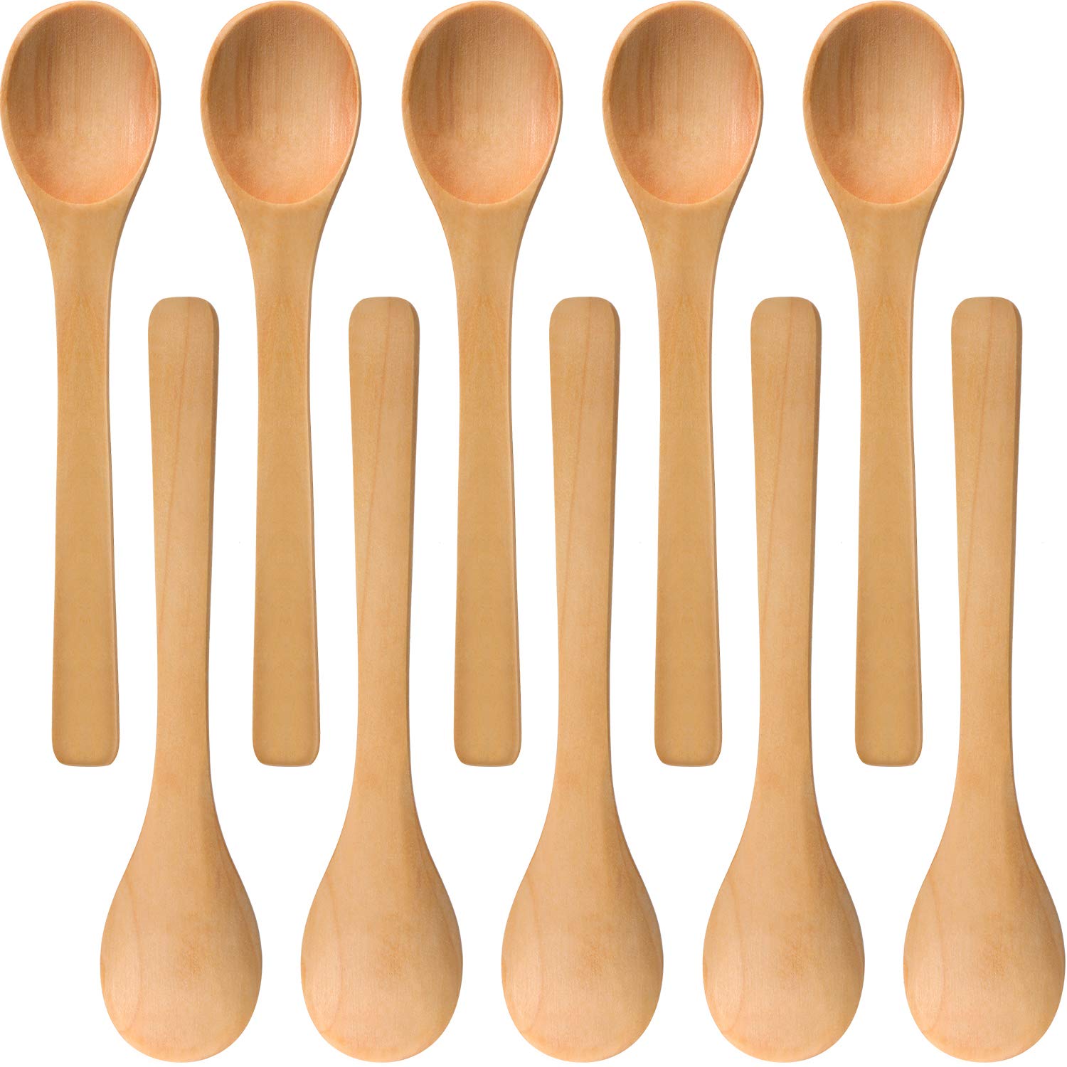 30 Pieces Mini Wooden Spoon Small Soup Spoons Serving Spoons Condiments Spoons Wooden Honey Teaspoon For Seasoning Oil Coffee Te