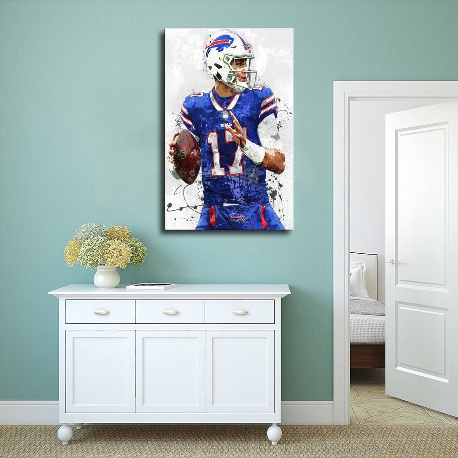 Josh Allen Poster Canvas Poster Wall Art Decor Print Picture Paintings For Living Room Bedroom Decoration Unframe: 16X24Inch(40X