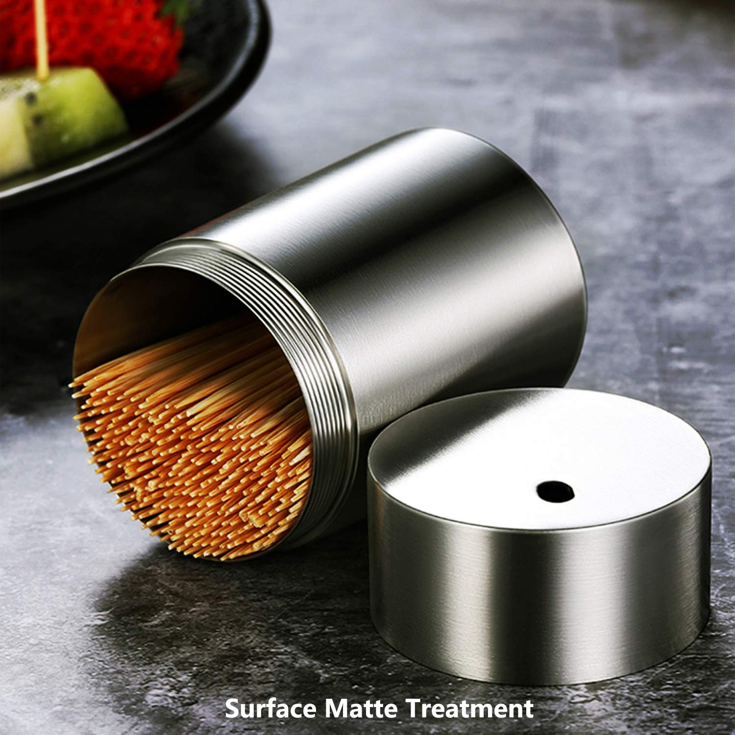 Makidar Toothpicks Holder Dispenser Stainless Steel (Frosted)