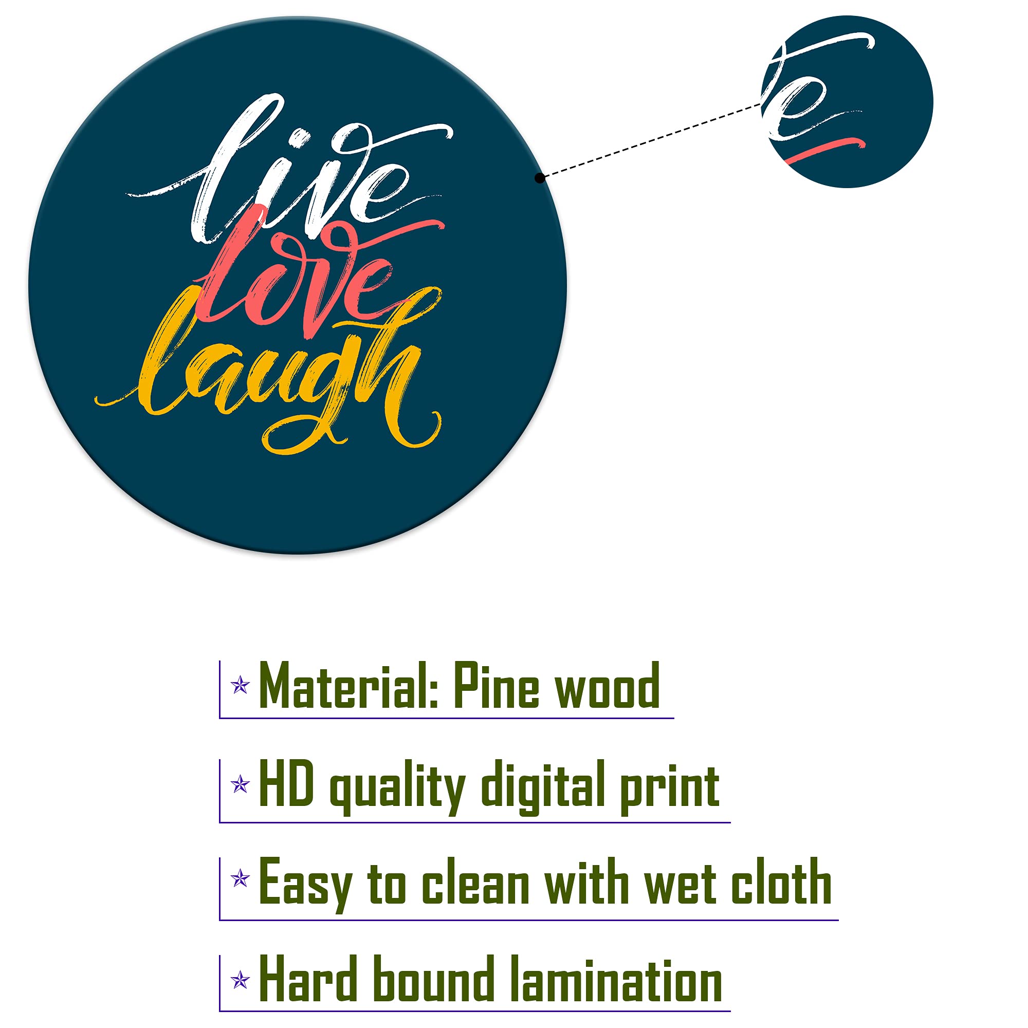 RAG28 Motivational Wooden Wall Decor (SPW2, Multicolour, Large) - Set of 11