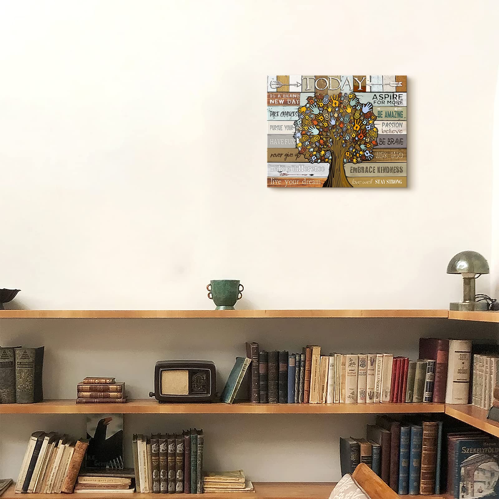 Inspirational Canvas Wall Art For Office Print Picture Today Is New Day Motivational Quotes Wall Decor Teamwork Theme Painting F