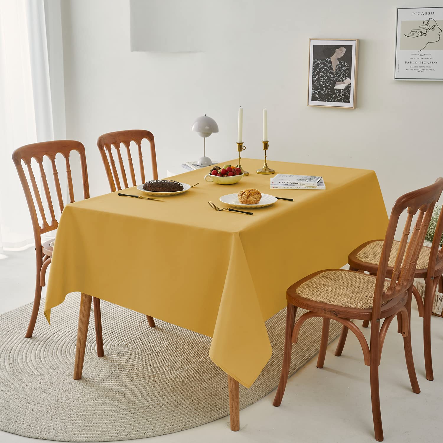 Romanstile Christmas Rectangle Tablecloth - Waterproof And Wrinkle Resistant Washable Polyester Square Table Cloth For Kitchen D