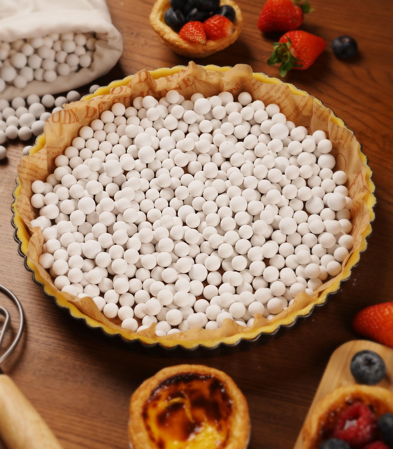Pie Weights For Baking Crusts,Ceramic Baking Beans For Blind Bake,2.2 Lbs Reusable Ceramic Stoneware,Suitable For Various Pies A