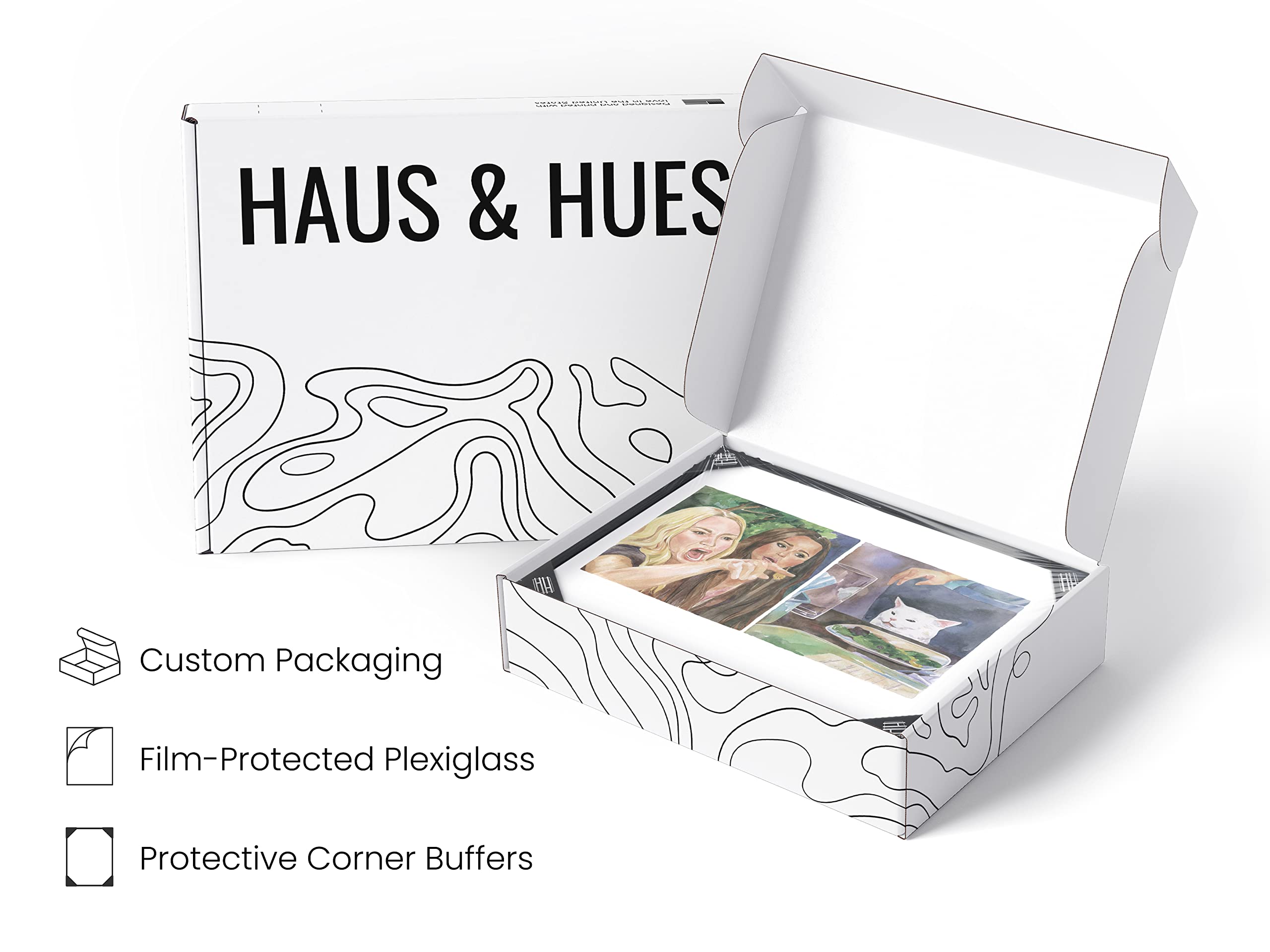 Haus And Hues Framed Meme Wall Art - Cat Meme Canvas Wall Art Funny Wall Decor, Cool Room Decor For Guys, Funny Meme Sign, Super