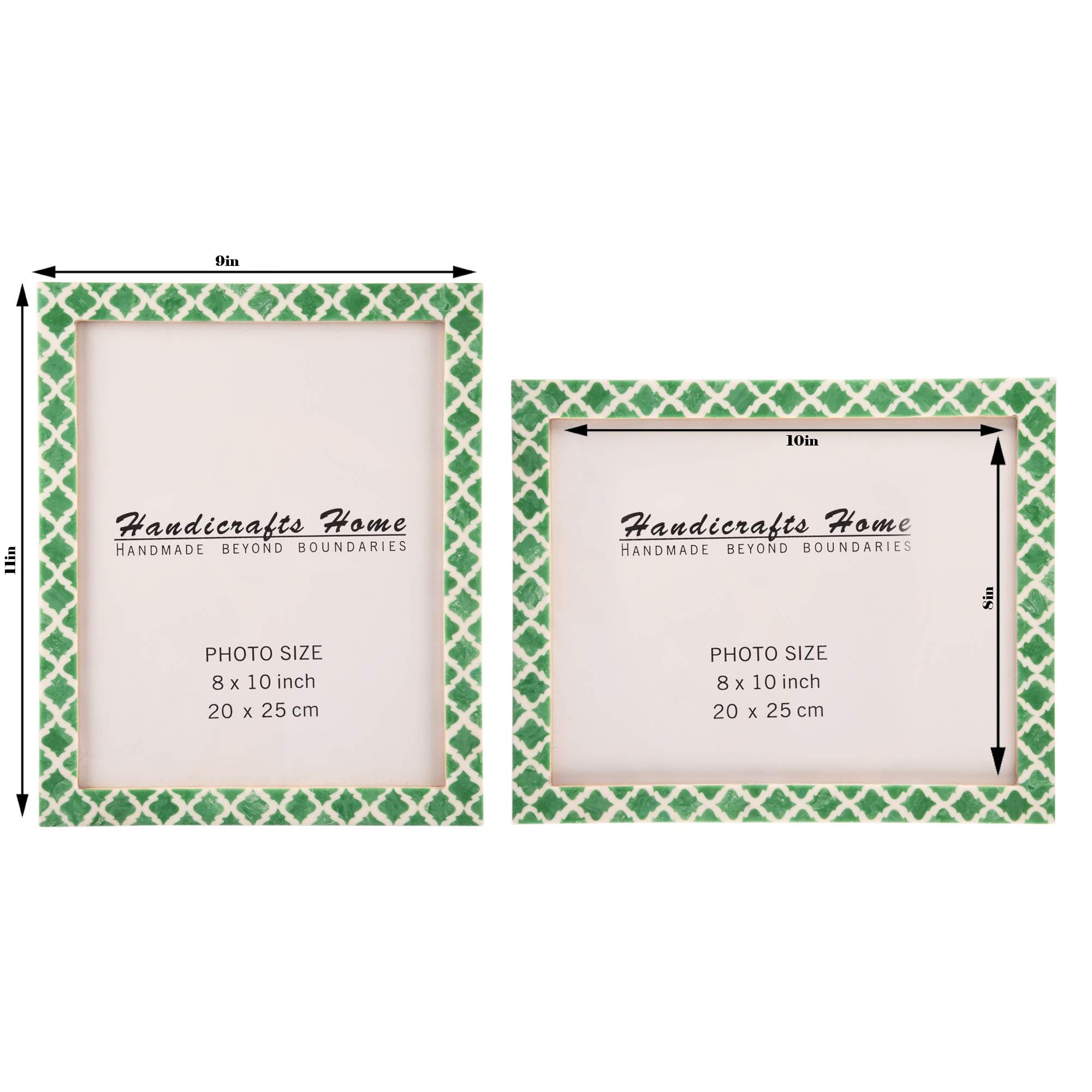 Handicrafts Home 8x10 Picture Frames Pack of 2 - Casablanca Collection Handcrafted Photo Frames, Perfect for Wall & Tabletop Dis