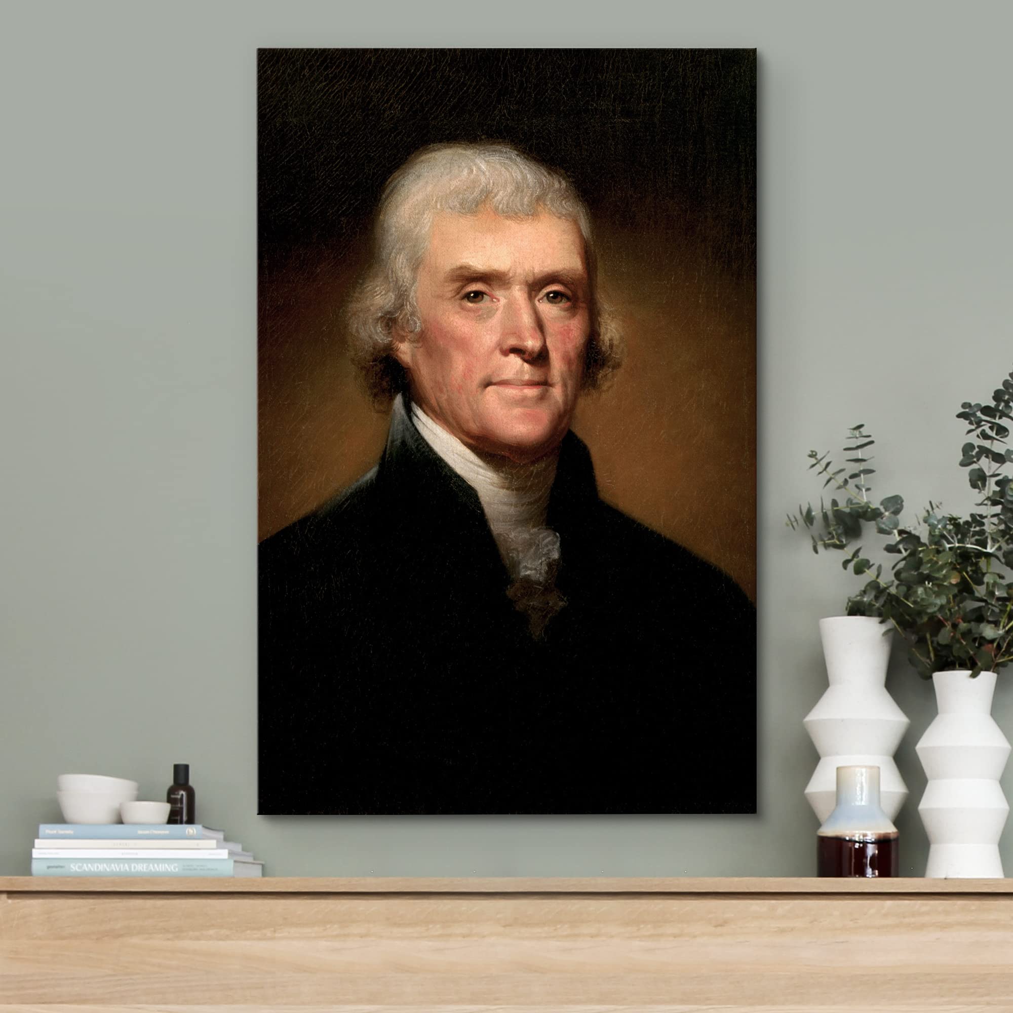 Wall26 Canvas Print Wall Art Portrait Of Thomas Jefferson People Pop Culture Historical Realism Famous Closeup Colorful Multicol