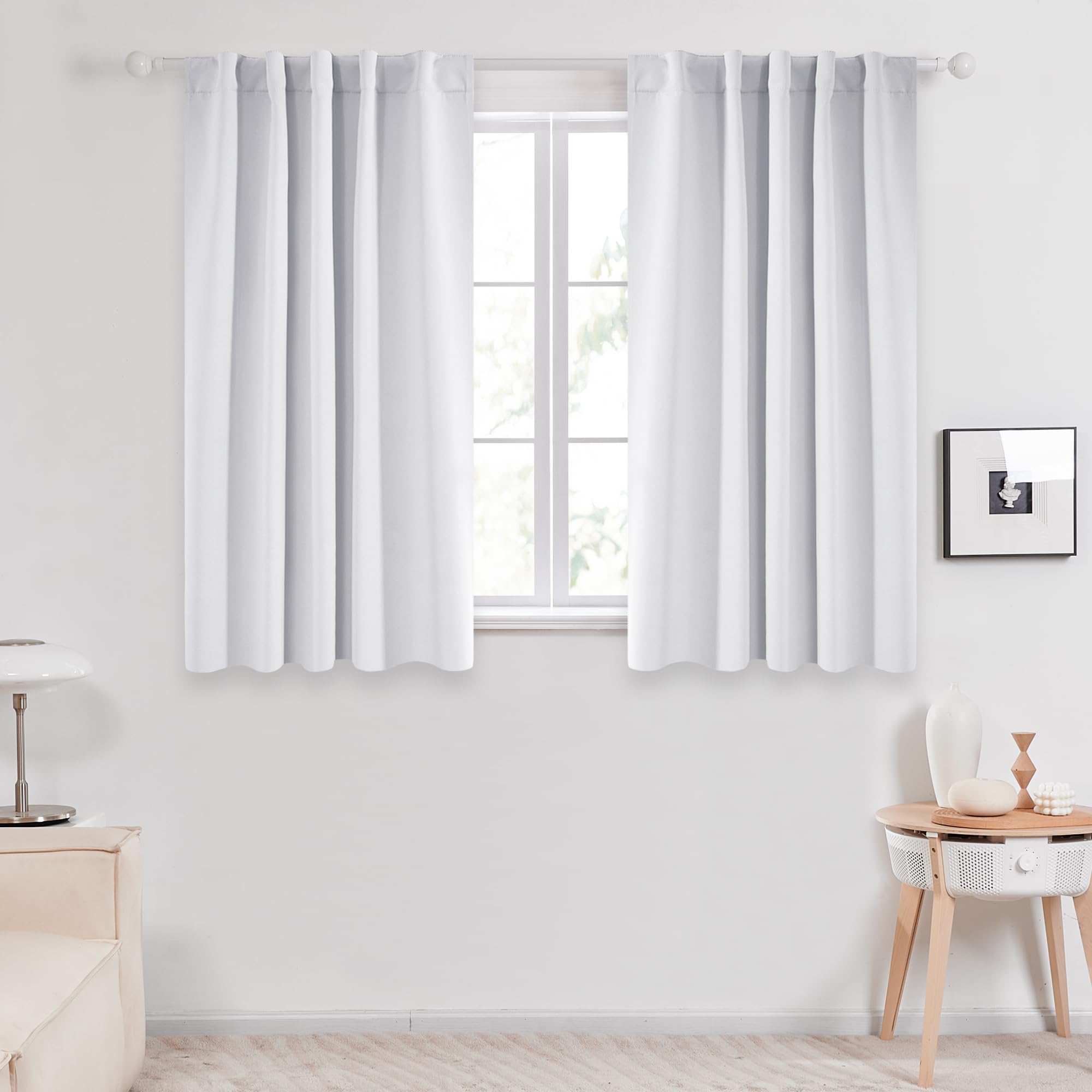 Deconovo Blackout Curtains for Kitchen, Thermal Insulated Rod Pocket and Back Tab Curtains for Bedroom, Room Darkening Curtains 