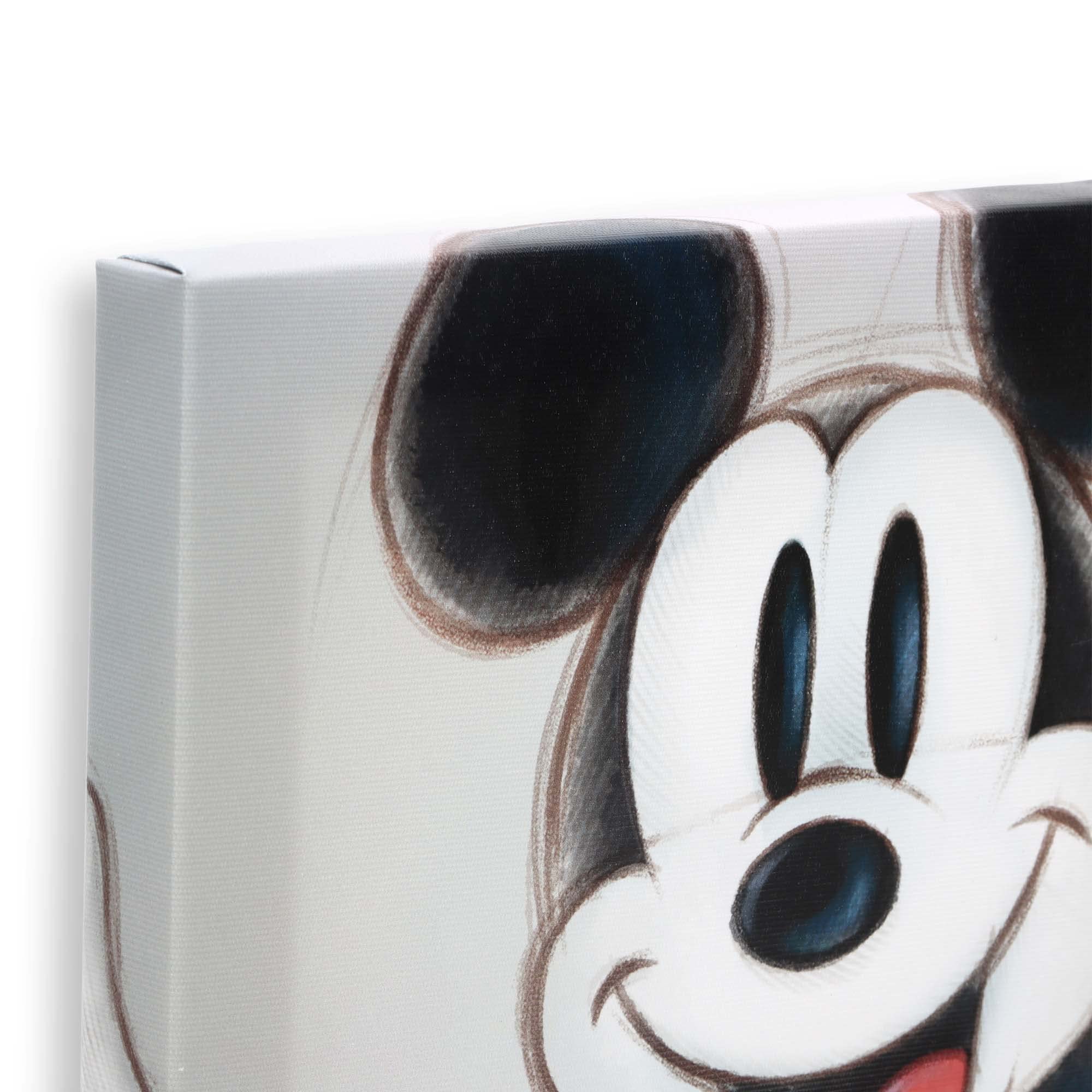 Open Road Brands Disney Mickey Mouse Sketch Gallery Wrapped Canvas Wall Decor - Classic Mickey Mouse Wall Art For Home