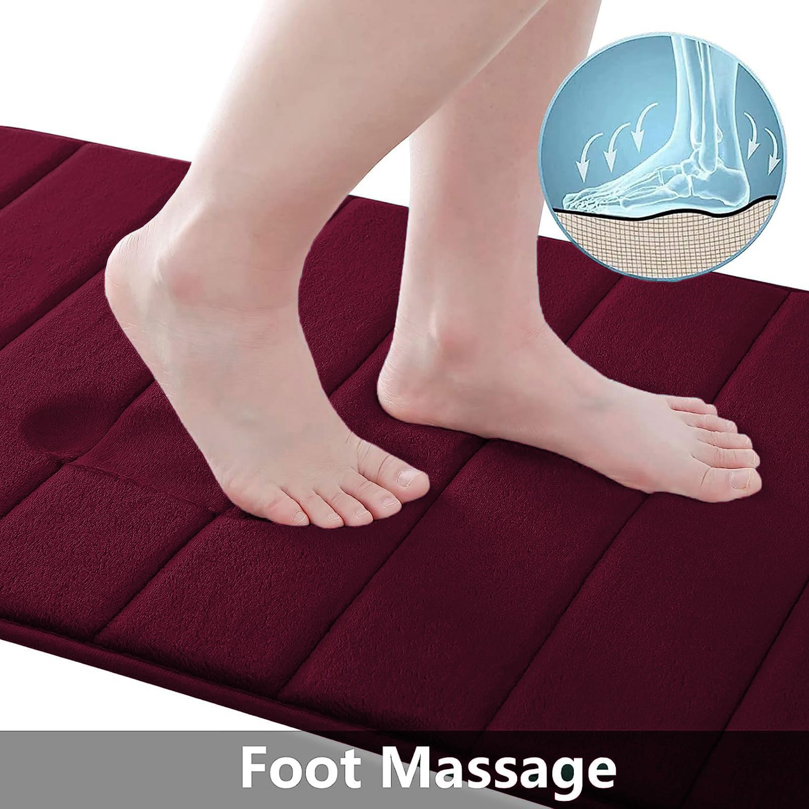 Buganda Memory Foam Bath Mat, 47 x 32, Ultra Soft and Non-Slip Bathroom Rugs, Water Absorbent and Machine Washable Bath Rug Runn