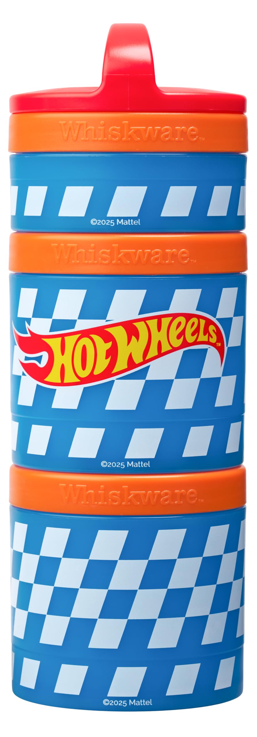 Whiskware Hot Wheels Snack Containers, 3 Stackable Snack Cups, Checkers
