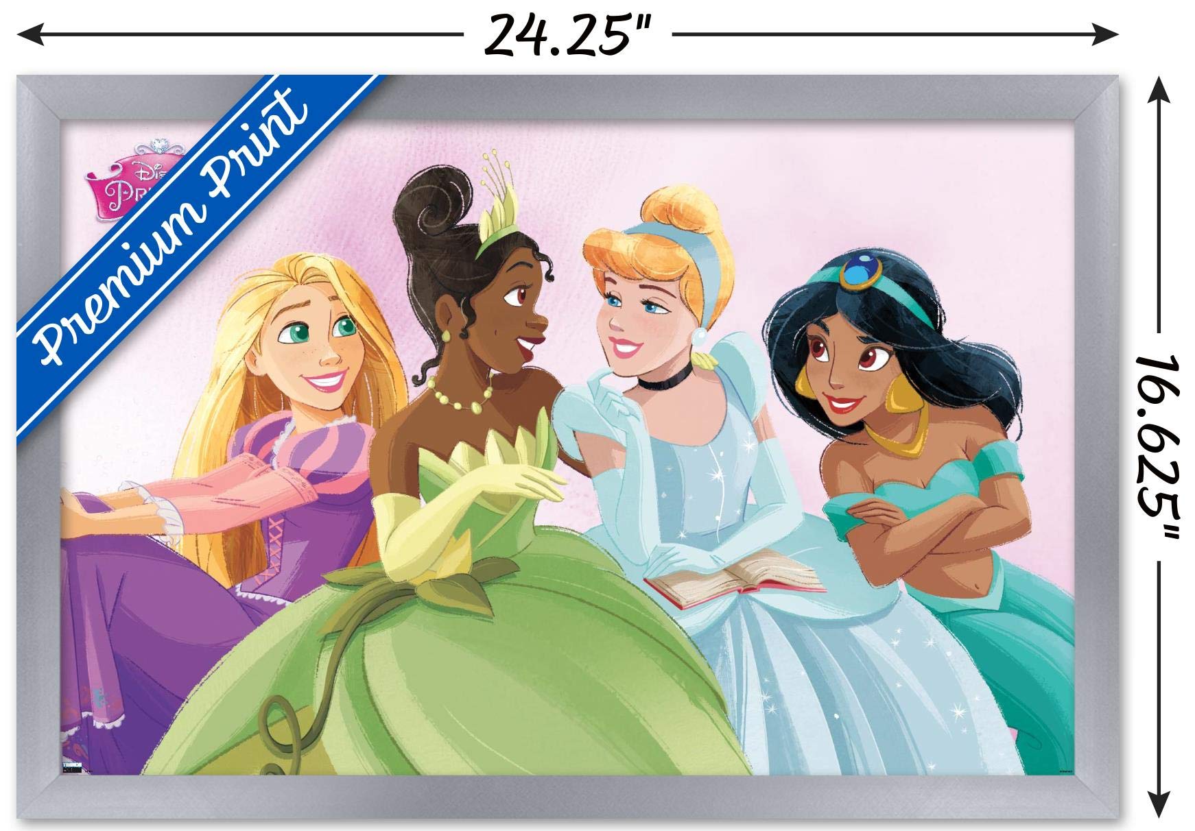 Trends International Disney Ultimate Princess Celebration-Group Wall Poster, 14.725'' X 22.375'', Silver Framed Version