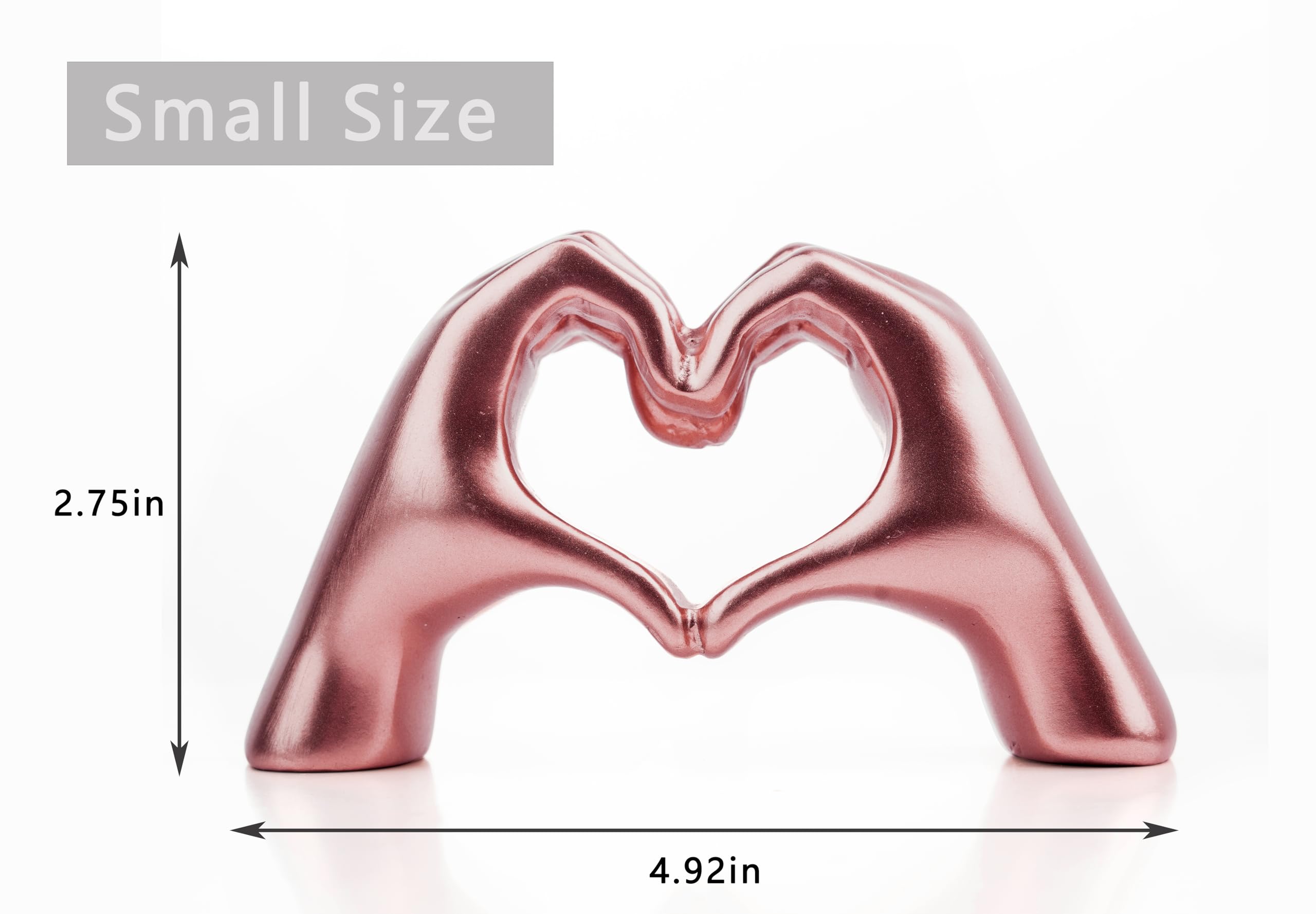 Lynagert Small Heart Hands Sculpture Decor for Living Room Bedroom Bookshelf Coffe Table, Love Finger Statue Modern Aesthetic Ho