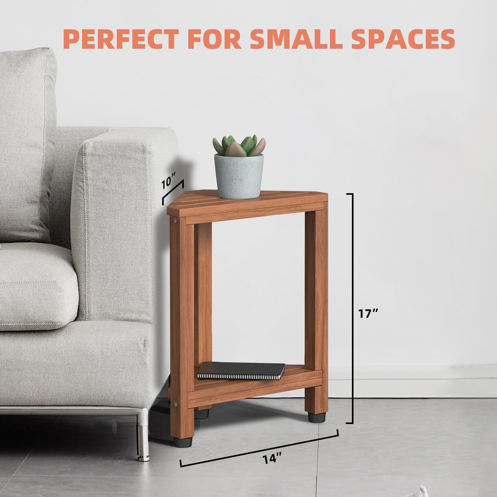 Corner Shower Stool For Shaving Legs, Teak Corner Shower Bench Stools For Inside Shower,Bathroom Shower Bench Seat Shower Foot R
