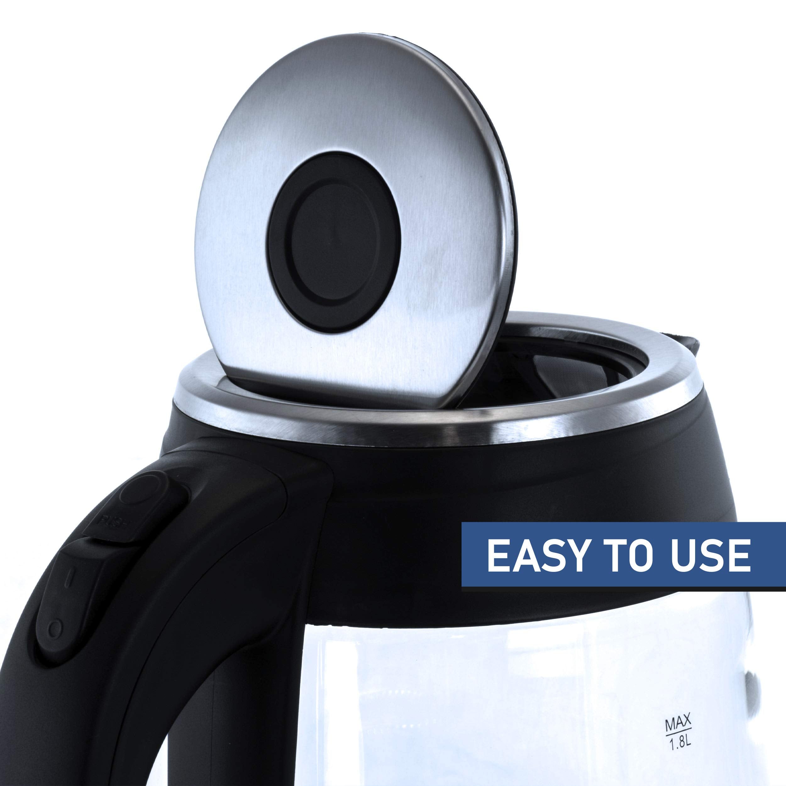 Megachef 1.8Lt Stainless Steel Body And Glass Electric Tea Kettle