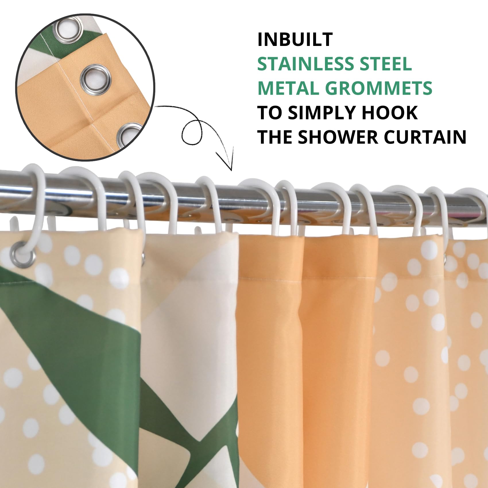 GKLEASG Mid Century Extra Long Shower Curtain  Abstract Boho Minimalistic Arch Sun Leaf Machine Washable Waterproof Fabric for Bathroom Bathtub Decor with Hooks 72Wx84H
