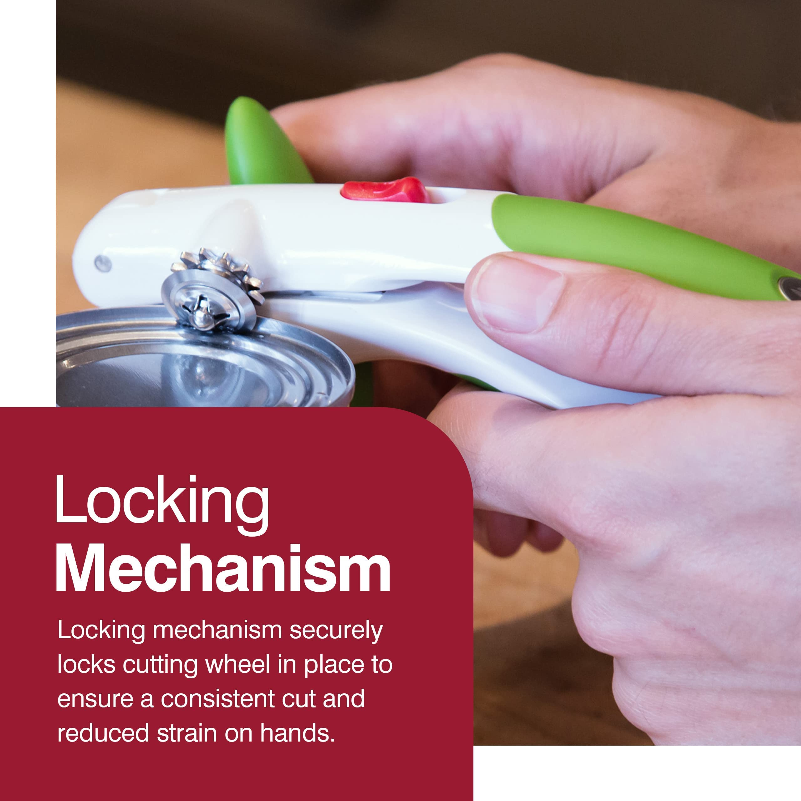 Zyliss Lock N' Lift Can Opener - Manual Can Opener With Built-In Magnet - Safety Can Opener With Stainless Steel Wheel - Handhel