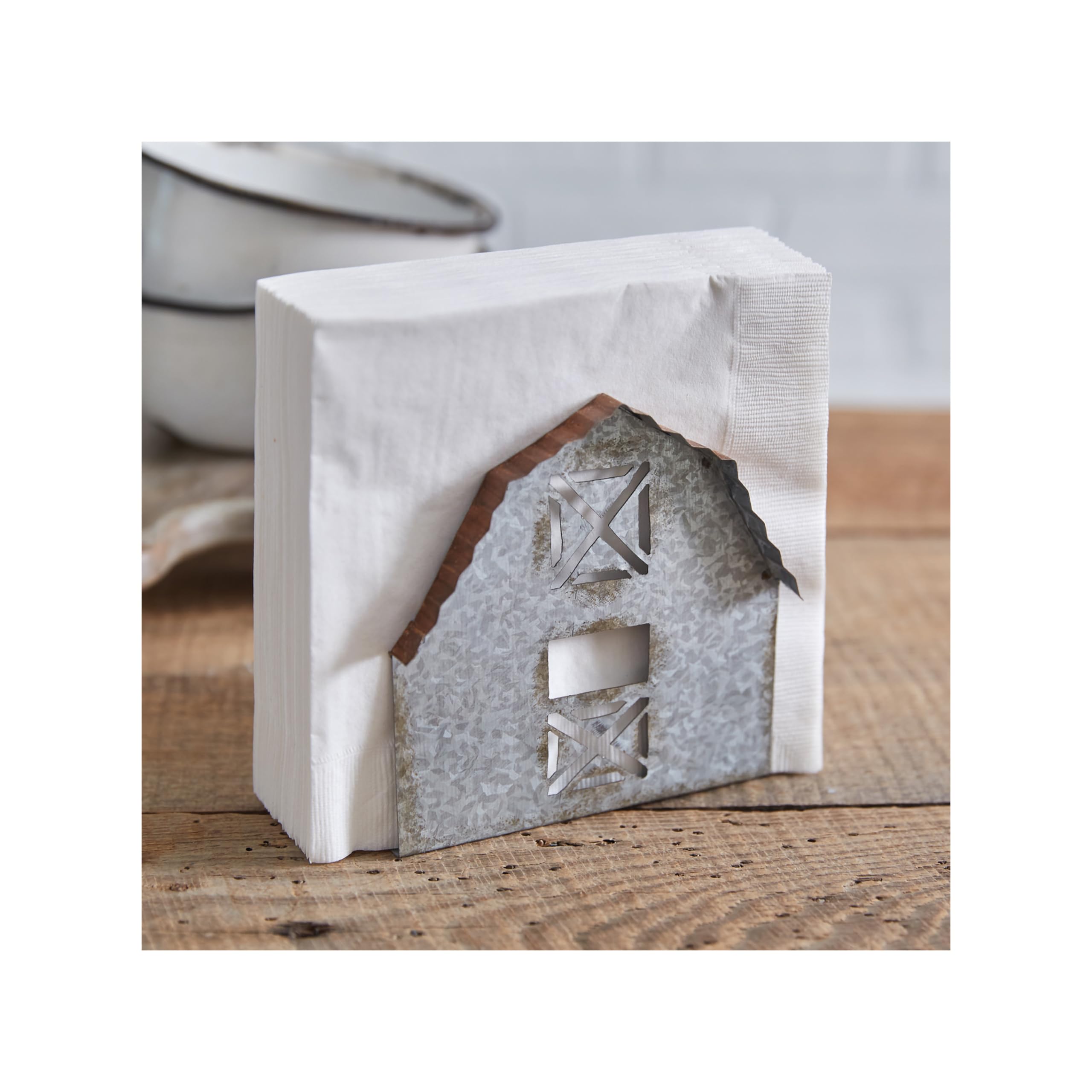 Galvanized Barn Napkin Holder