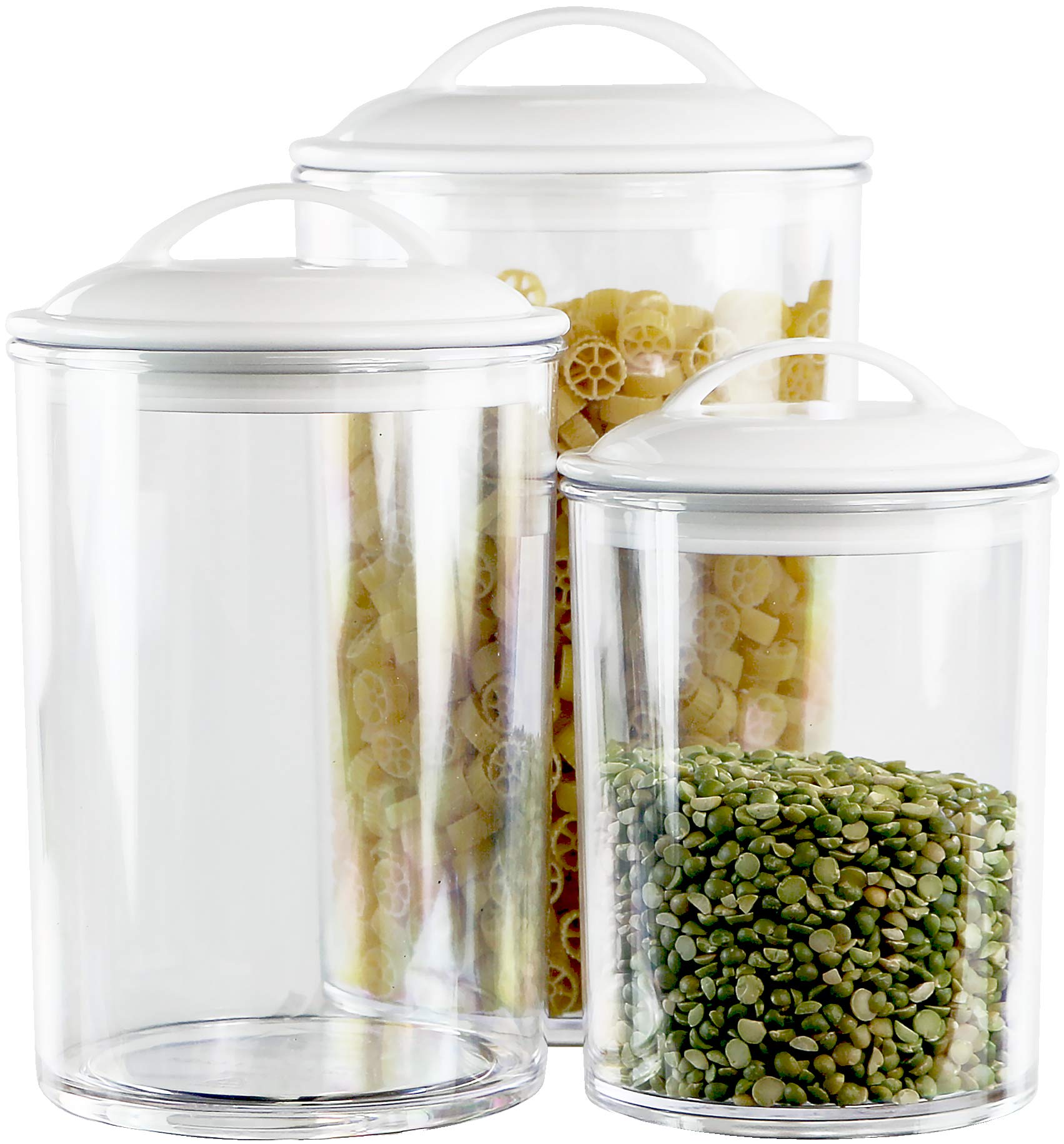 Calypso Basics By Reston Lloyd Acrylic Storage Canisters, Set Of 3, White