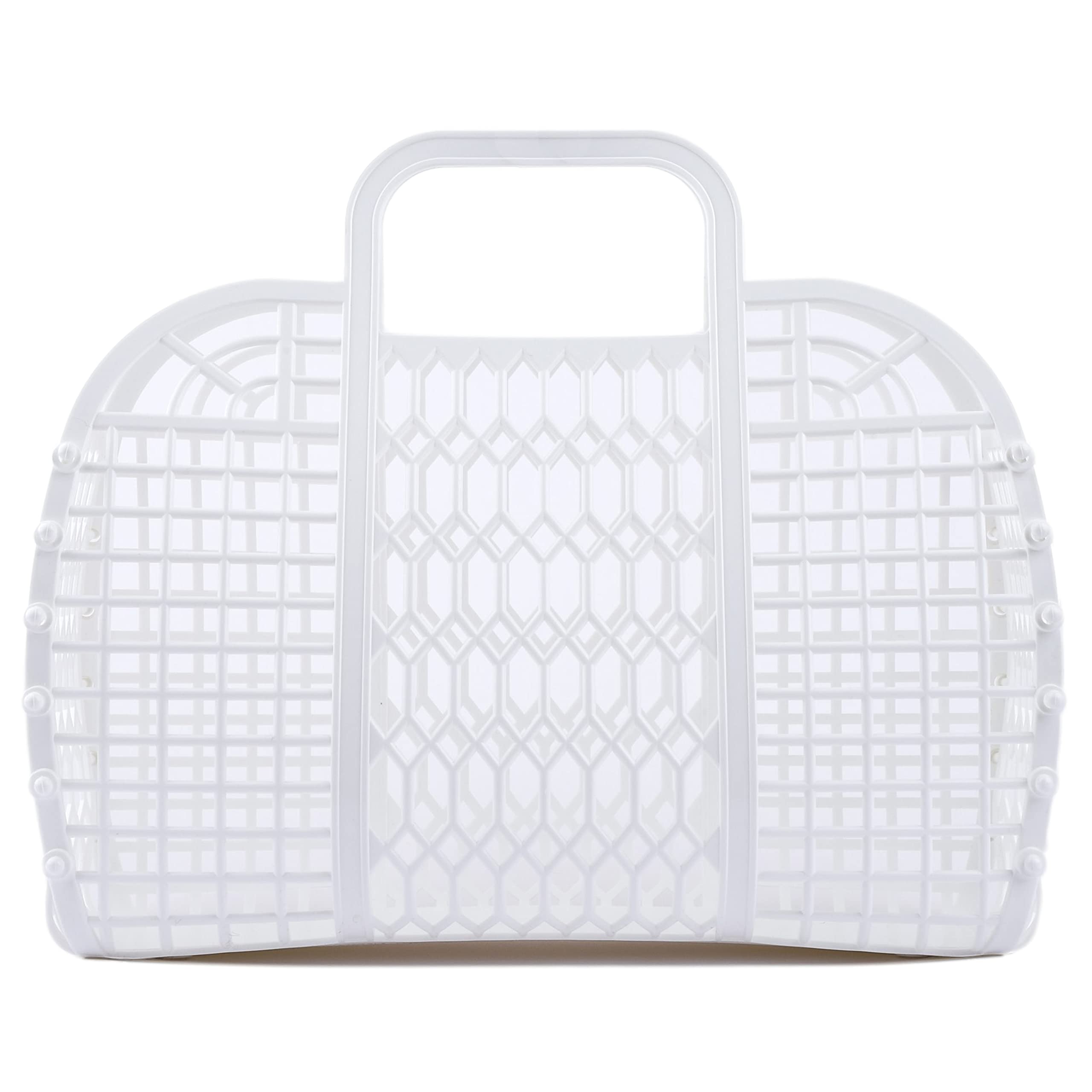 Babana Jelly Bags - (Set) Small And Large Mother Daughter Jelly Totes | Reusable Gift Basket, Beach Bags - (Small, Large) - Whit