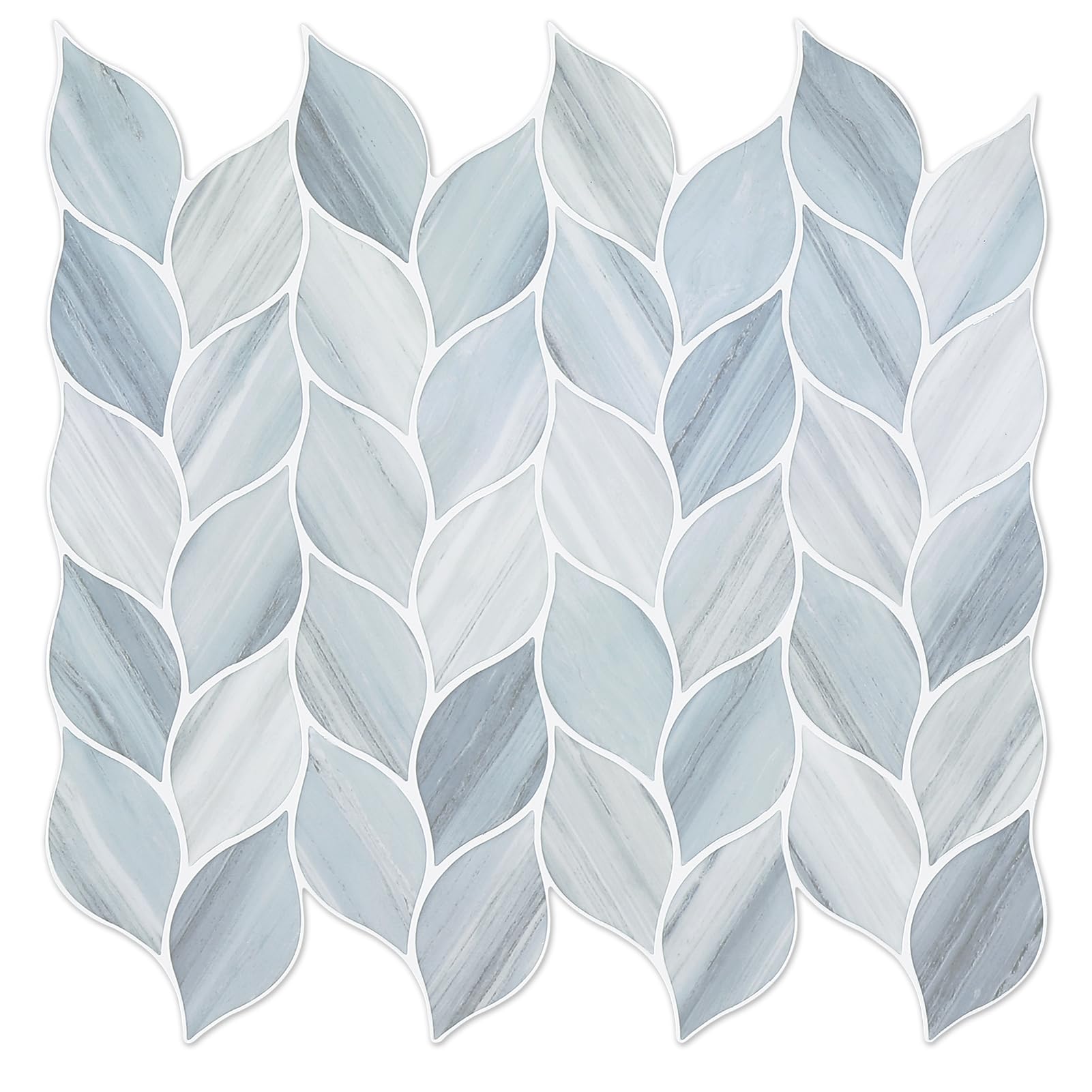 Tilingview 10 Pcs Vinyl Leaf Peel And Stick Tile For Kitchen Backsplash, Premium Self-Adhesive Tiles Plastic Wall Stickers Art M