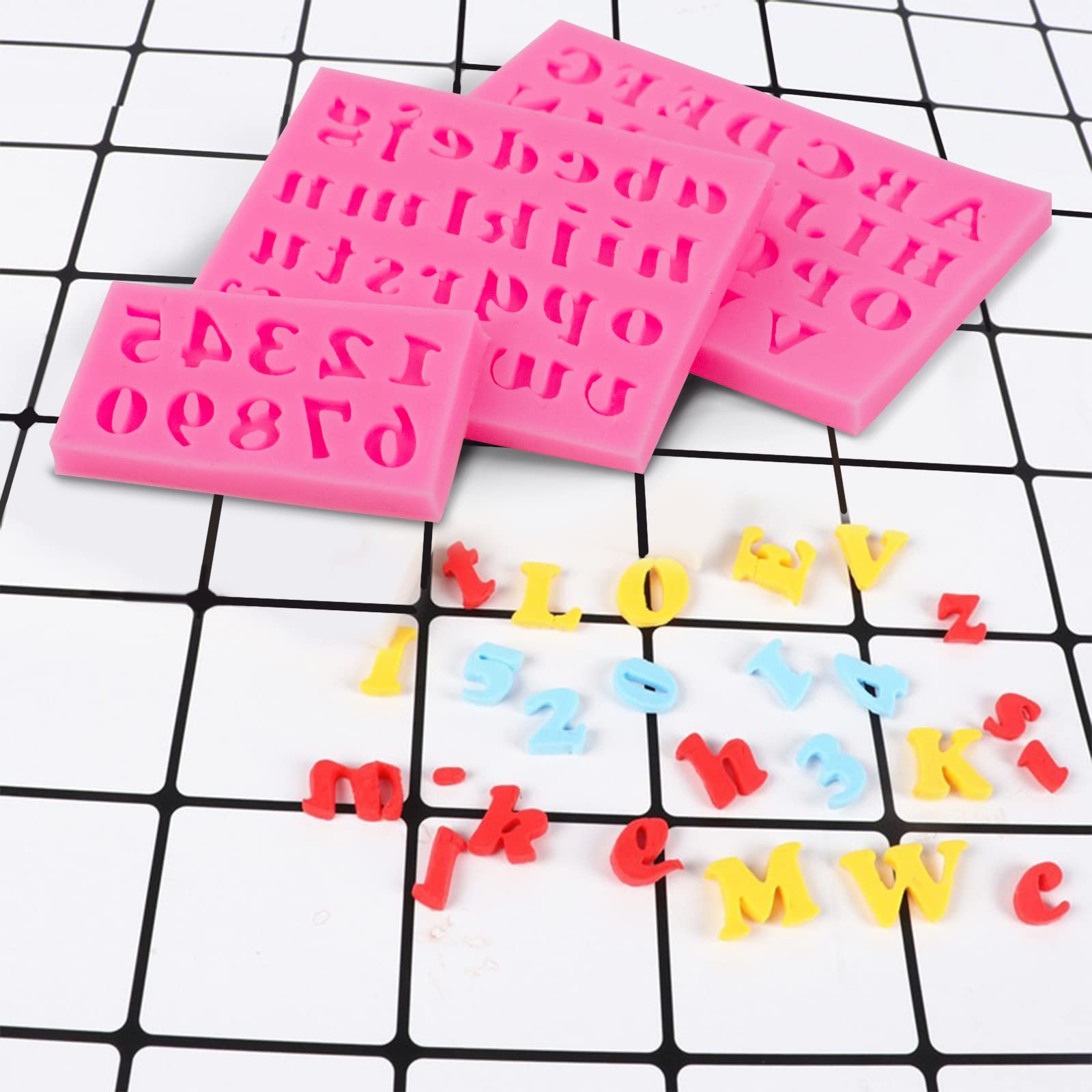 Lioucbd 5 Pcs Fondant Molds, Silicone Letter Molds For Chocolate Covered Strawberries With Happy Birthday Cake Decorations Symbo