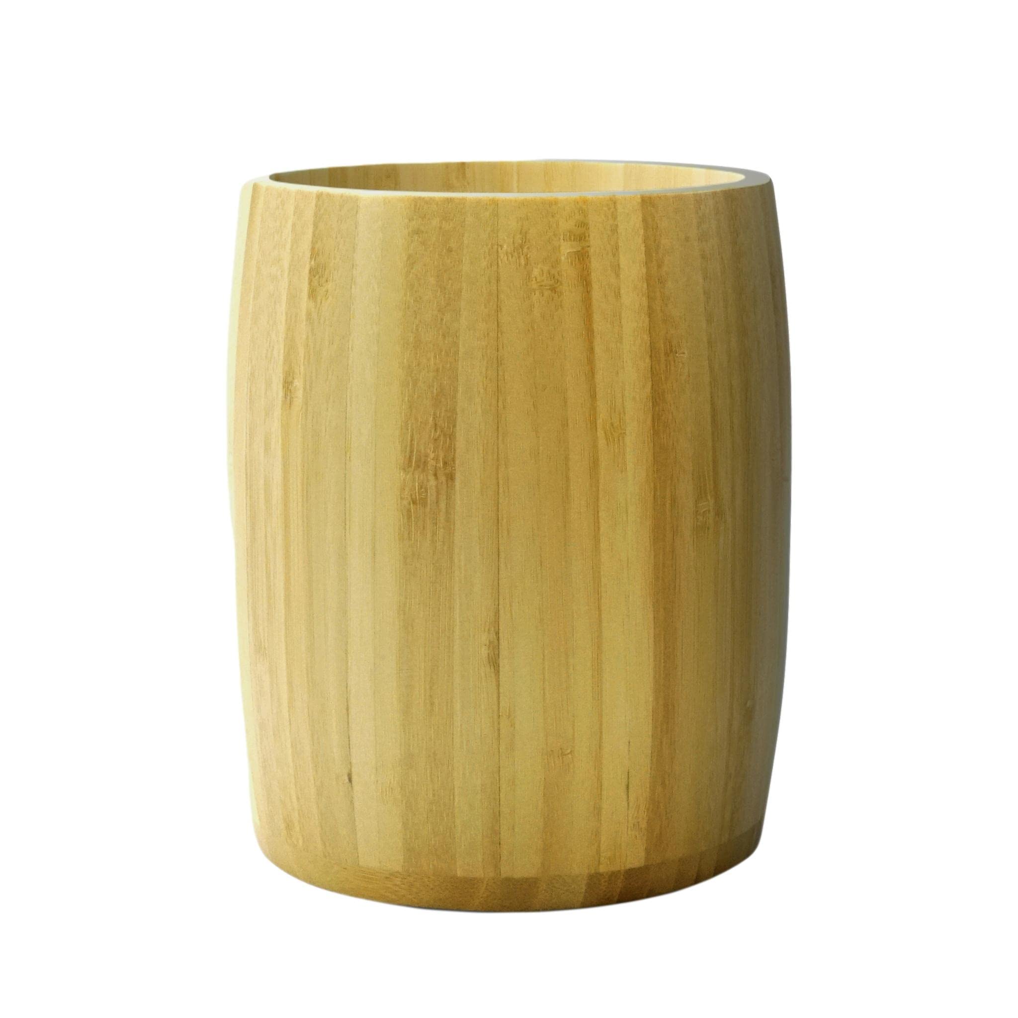 The Pretty Turtle Bamboo Kitchen Counter Utensil Crock Holder Caddy 7'' X 5 1/2'' (Large Oval Natural)