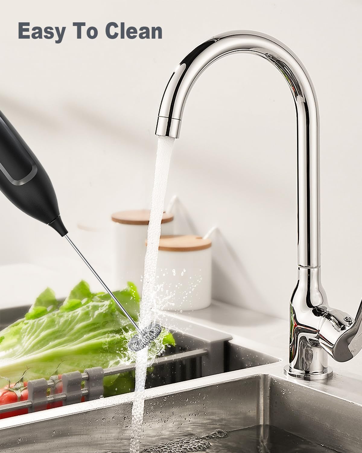 Milk Frother Handheld Battery-Operated Electric Foam Maker Frother Wand