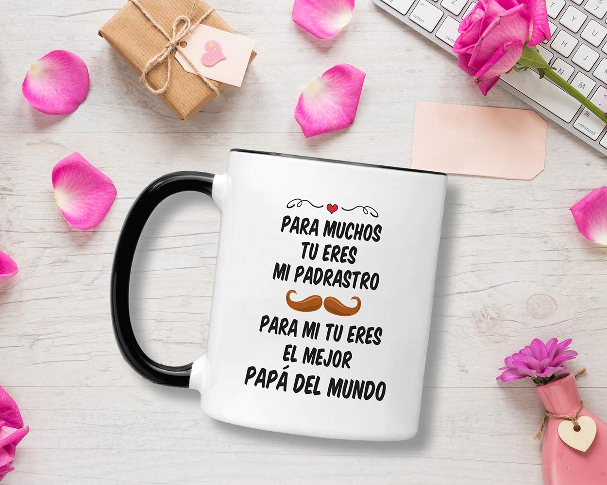 Casitika Regalos Para Padrasto. Taza De Cafe Del Dia Del Padre. Spanish Step Dad 11 Oz Mug. Idea De Regalo Para Papa De Cumplean