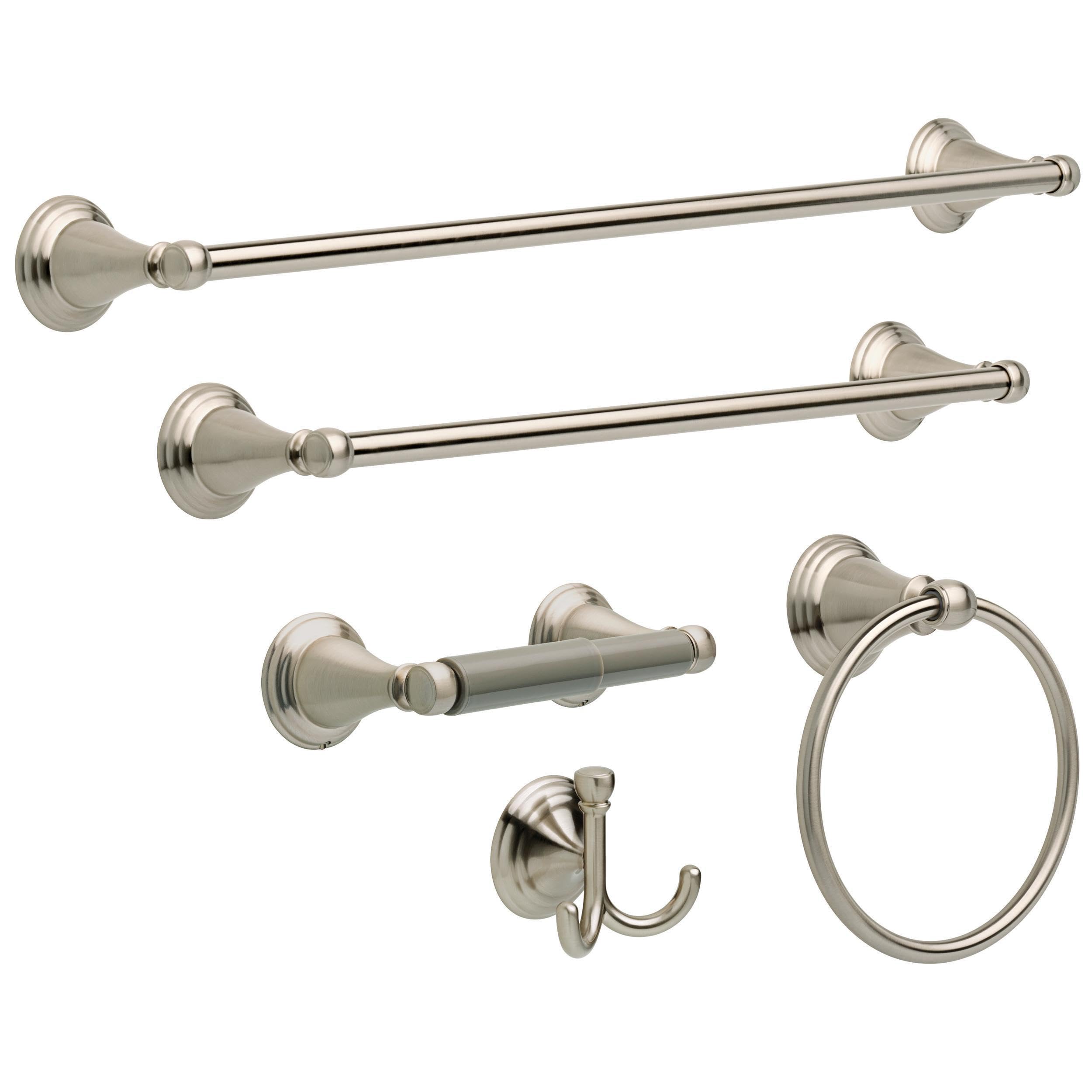 Delta 79624-Bn Windemere Towel Bar, 24 Inch, Spotshield Brushed Nickel