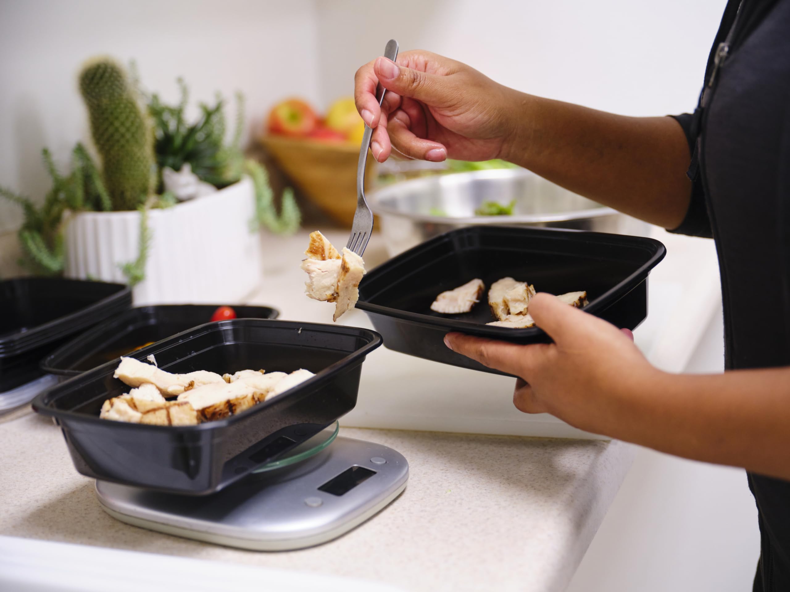 Green Direct Pack Of 10 (16 Oz) - Disposable Meal Prep And Take Out Black Food Containers With Lids, Plastic Bento Lunch Box To