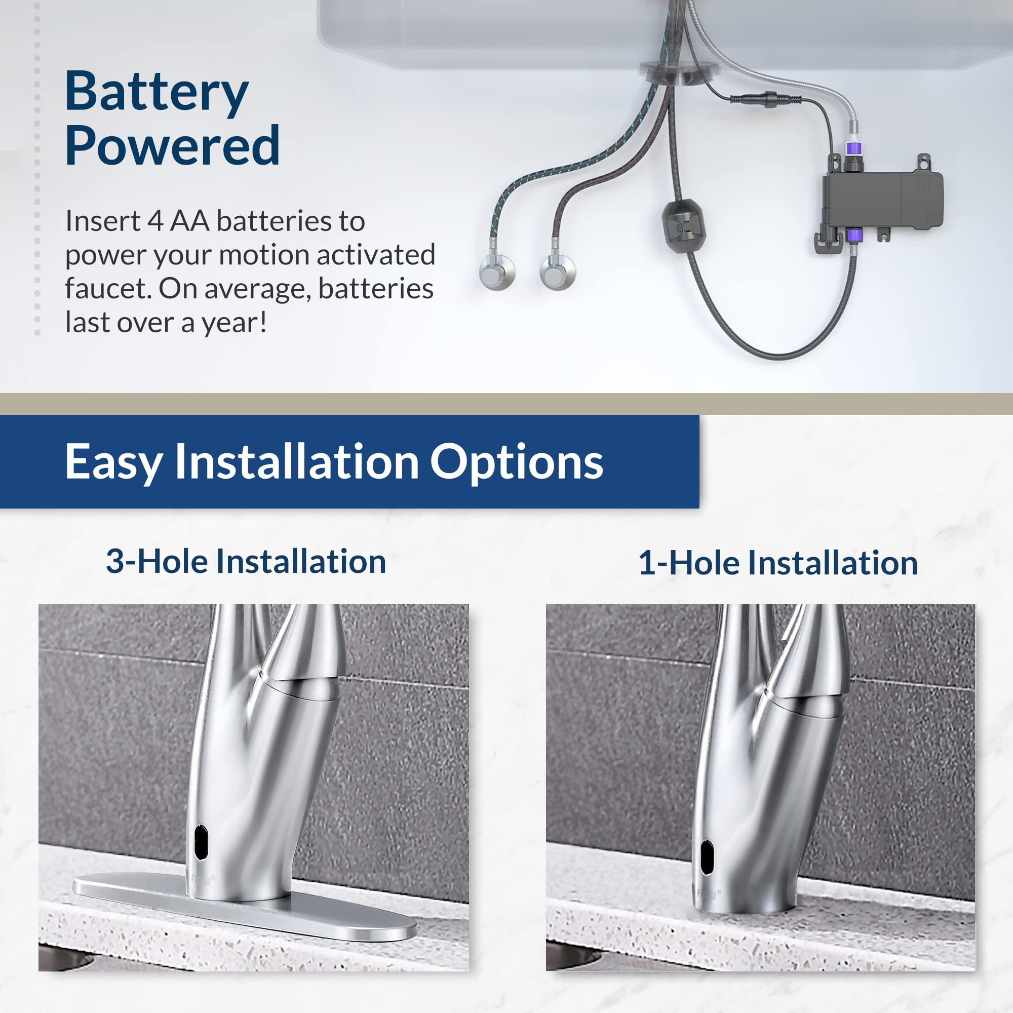 Bio Bidet Flow X Touchless Kitchen Faucet With Pull Down Sprayer, High Single Handle, Brushed Nickel