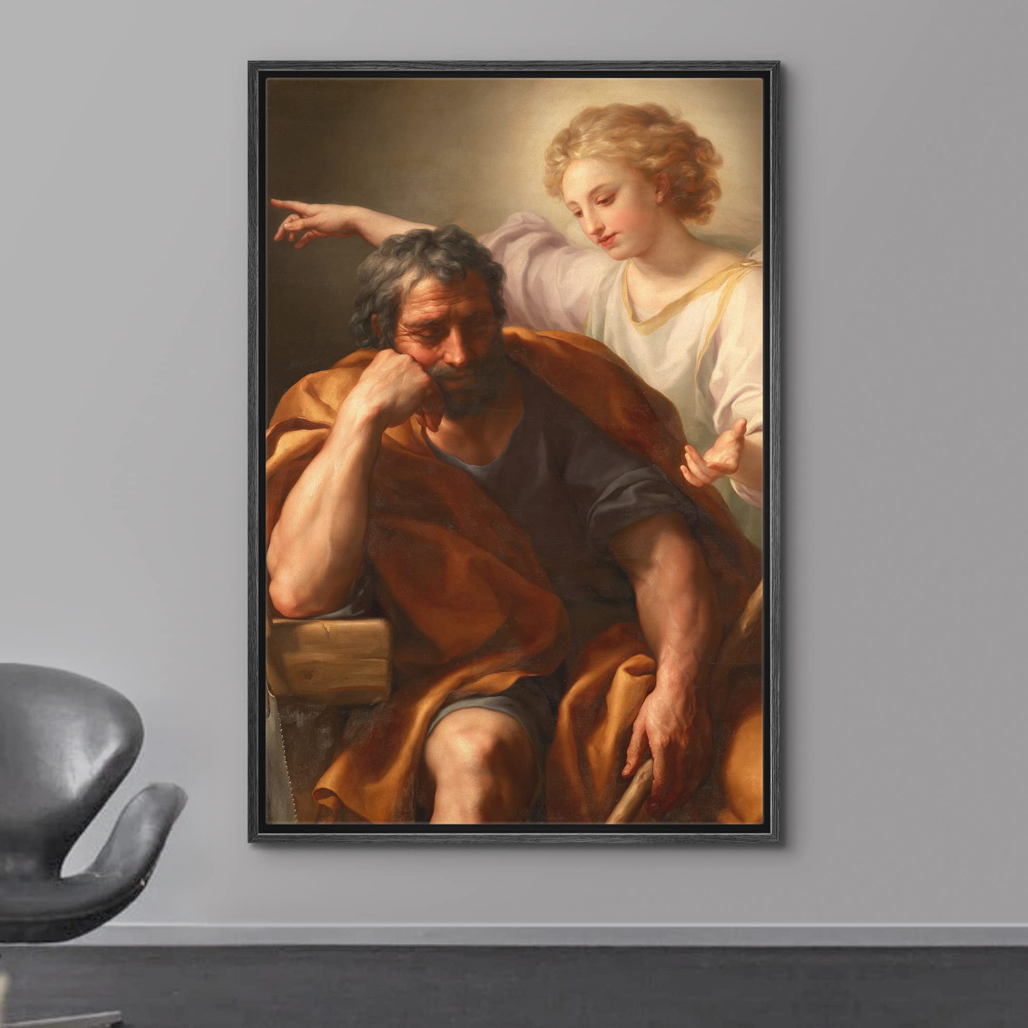 Wall26 Framed Canvas Print Wall Art The Dream Of St. Joseph By Anton Mengs People Historic Illustrations Fine Art Traditional Sc