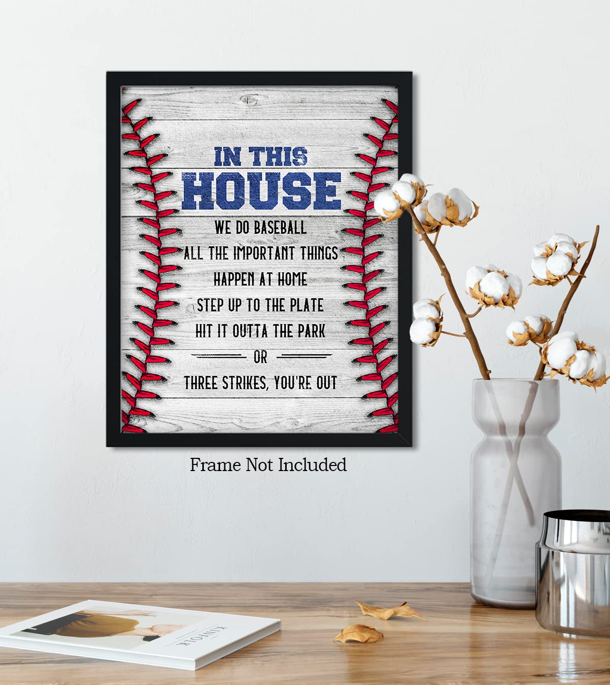 Govivo In This House We Do Baseball - Baseball Motivational Sports Quotes - Baseball Wall Art For Boys Bedroom, Baseball Coach G