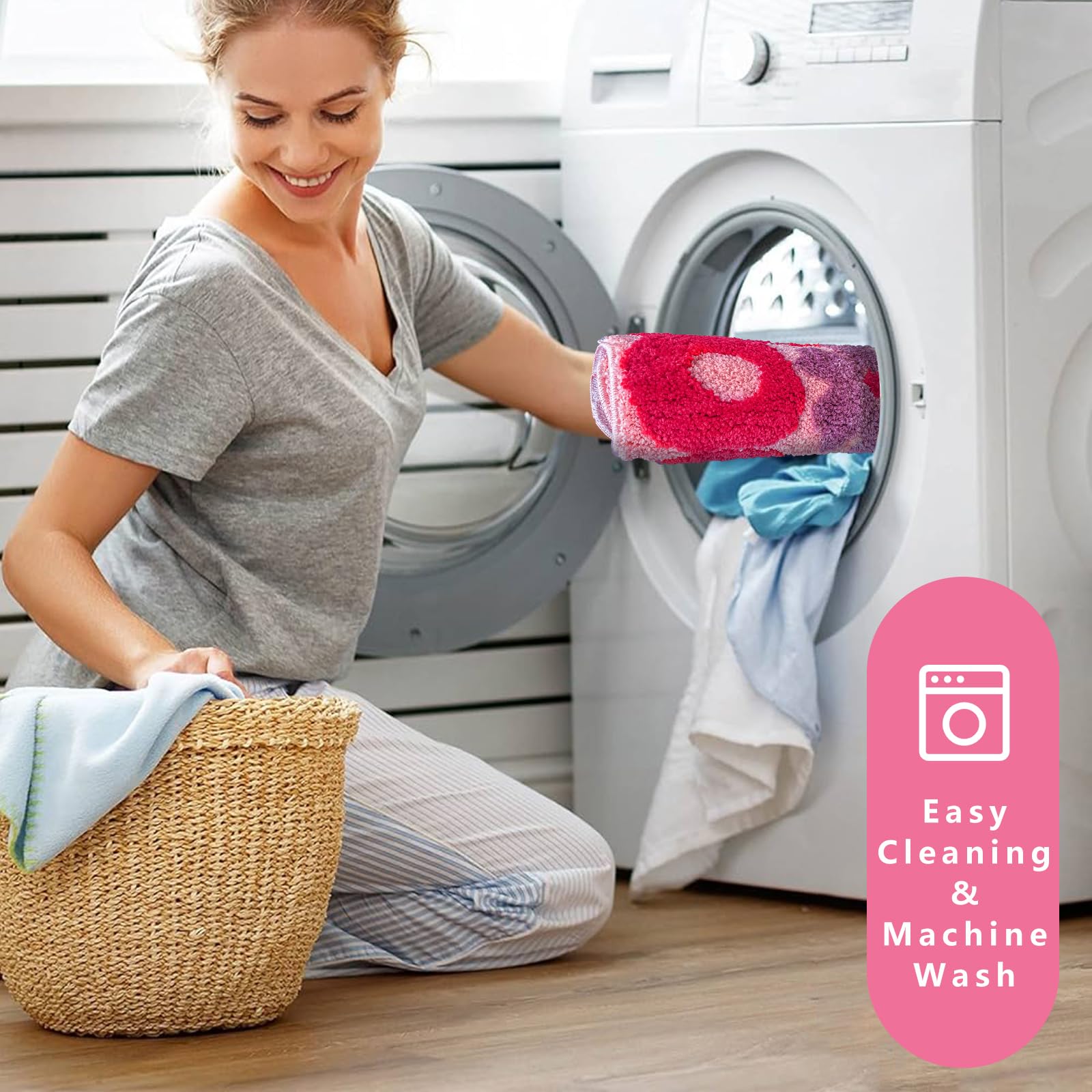 Twwde Aug You Look Good Bath Rug, Fun Bathroom Rug,Hot Pink Bathroom Mat Cool Rugs For Bedroom Non Slip Microfiber Plush Cool Ru