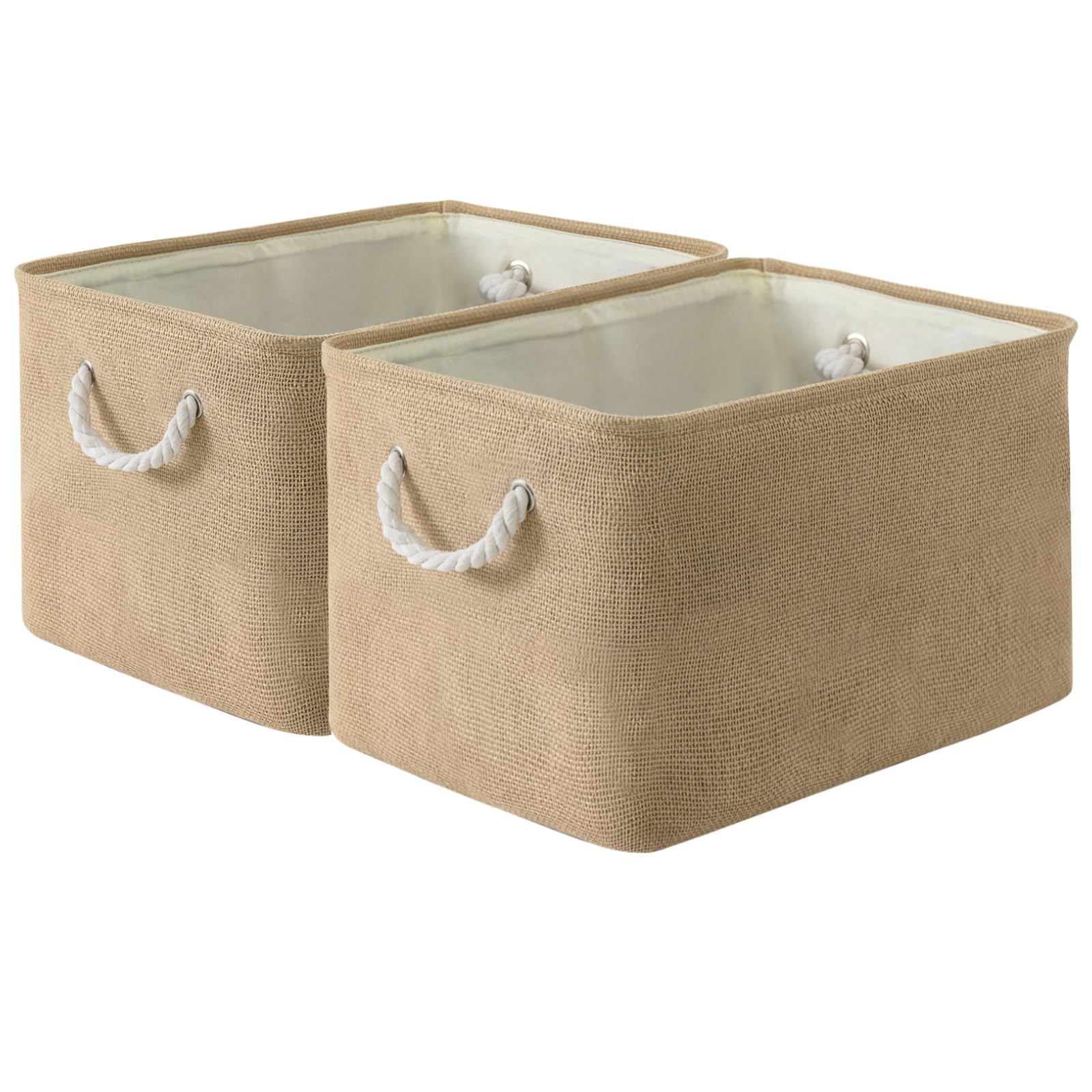 Sacyic Organization And Storage Basket For Organizing - 17X15X12 Inch 2 Pack Collapsible Baskets For Shelves, Fabric Storage Cub