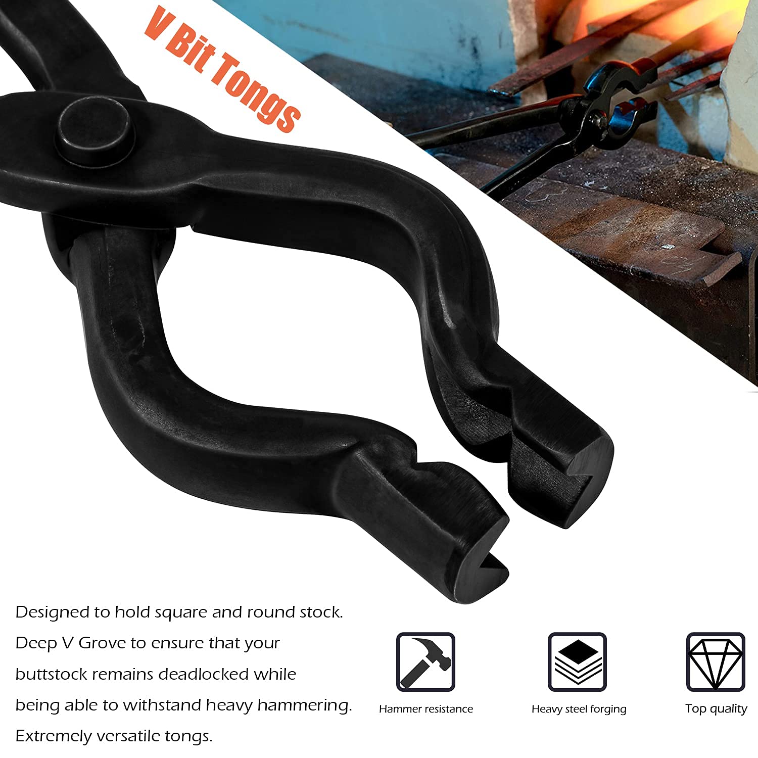 Blacksmith Tongs Wolf Jaw Blacksmithing Tongs & V-Bit Tongs Blacksmith Forge Tools Knifemaking Bladesmith Blacksmithing Tongs To